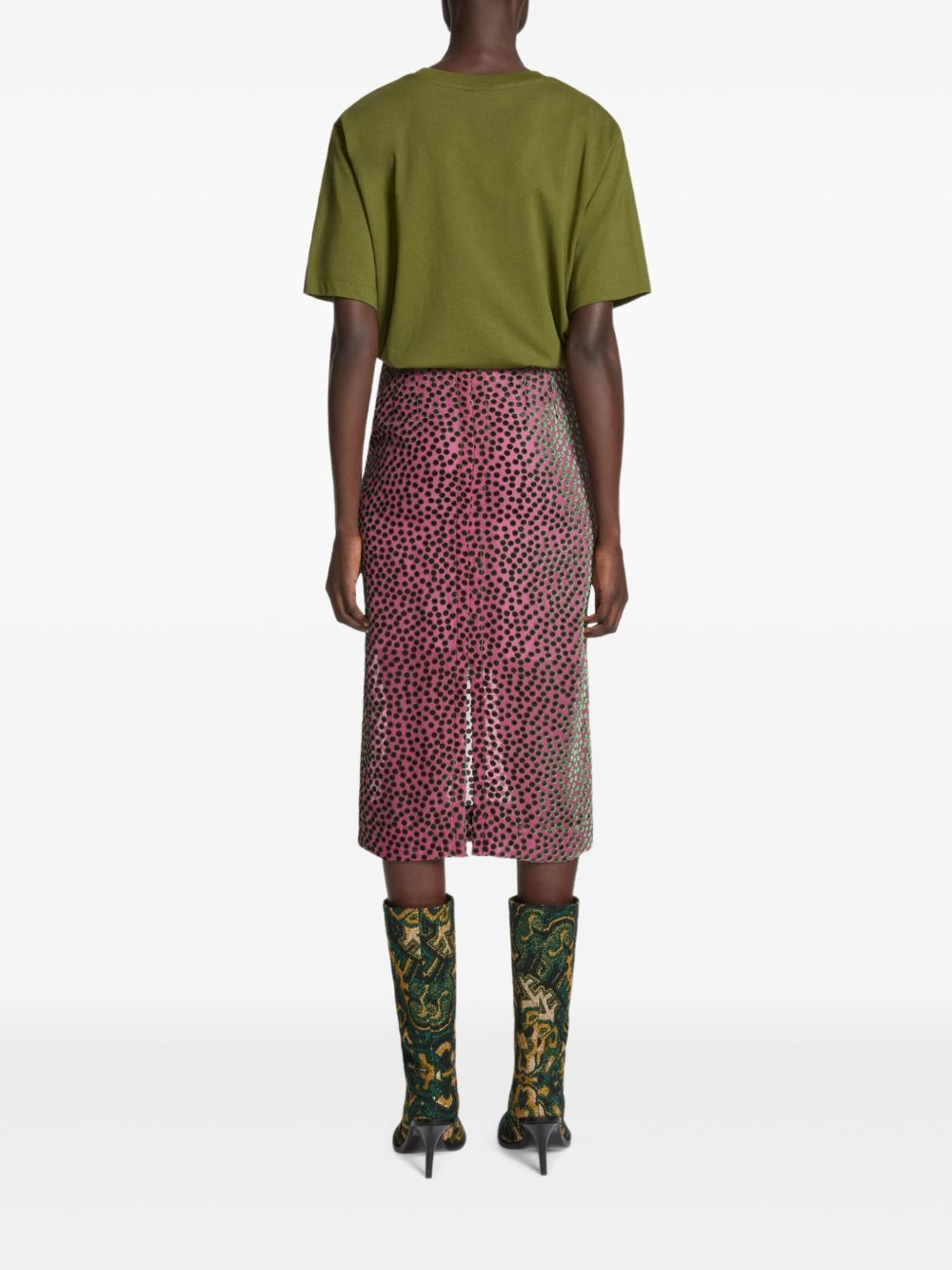 devoré polka-dot midi skirt - 4