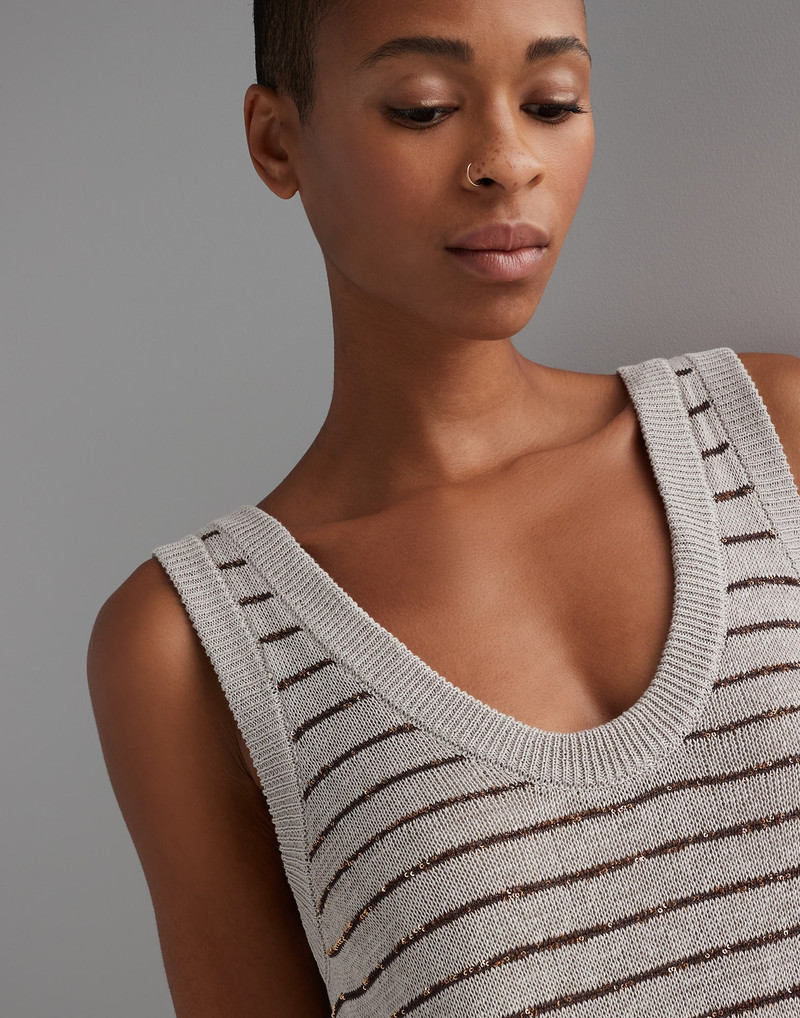 Cotton dazzling stripes knit dress 3