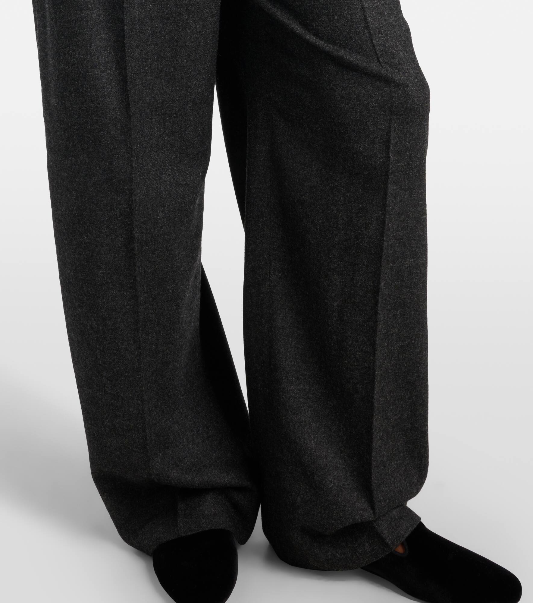 High-rise flannel wide-leg pants - 6