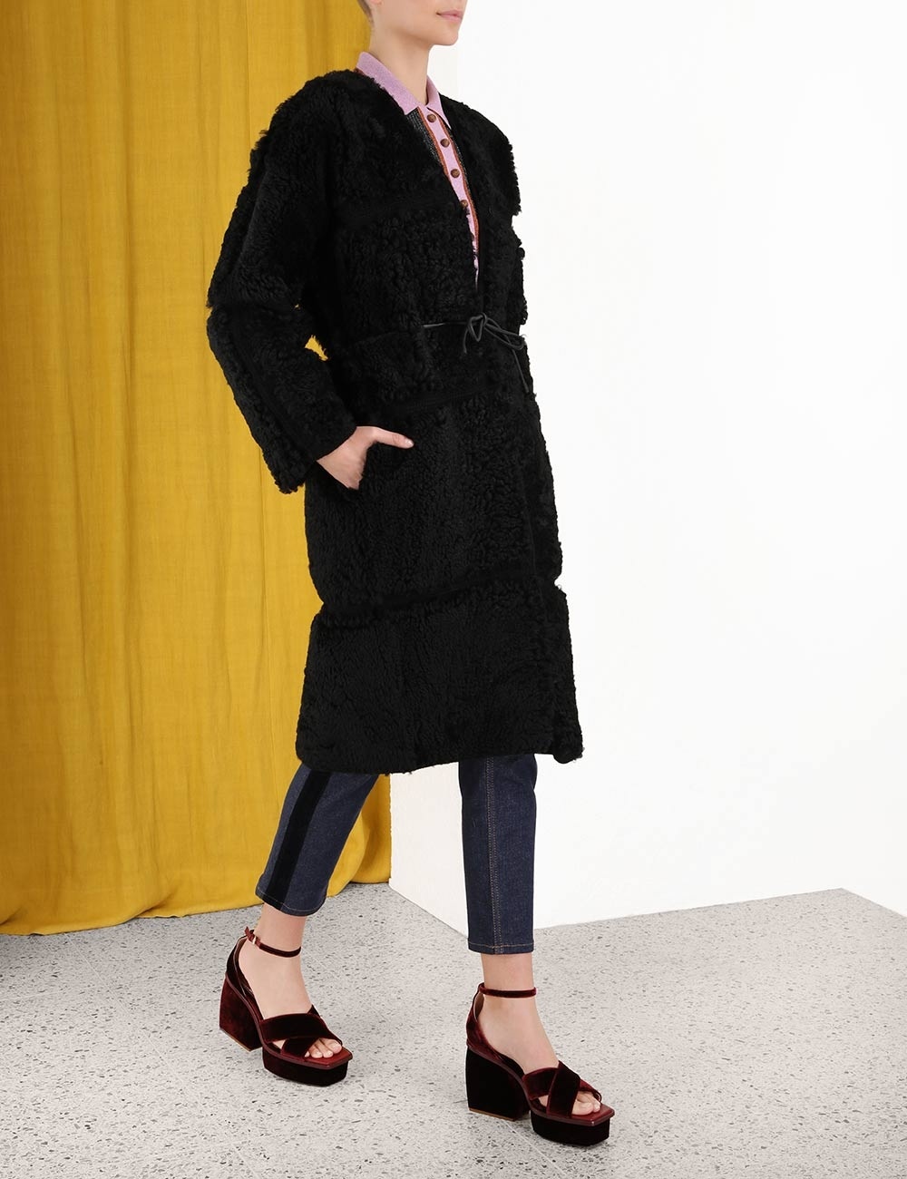 KALEIDOSCOPE SHEARLING COAT - 3