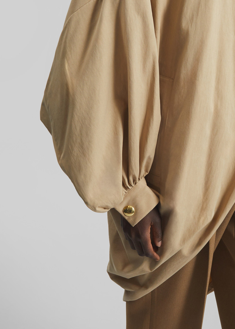 Darkpark Norma Draped Sleeves Bomber Jacket - Beige 4