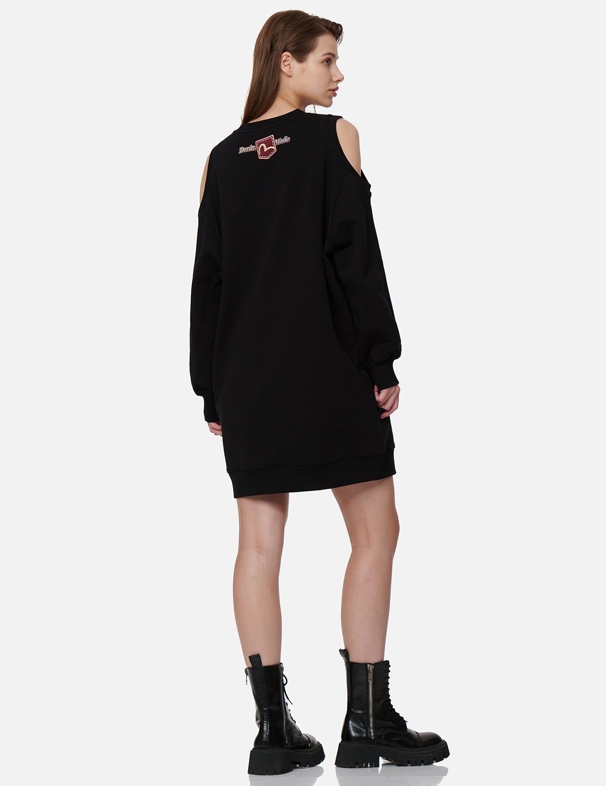 COLD SHOULDER SWEATSHIRT DRESS - 4