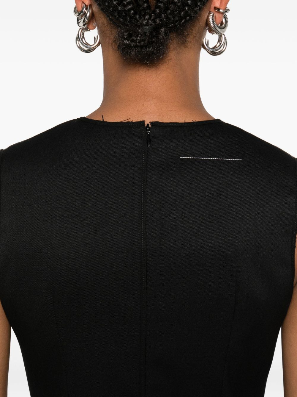 sleeveless seam-detailing midi day dress - 5