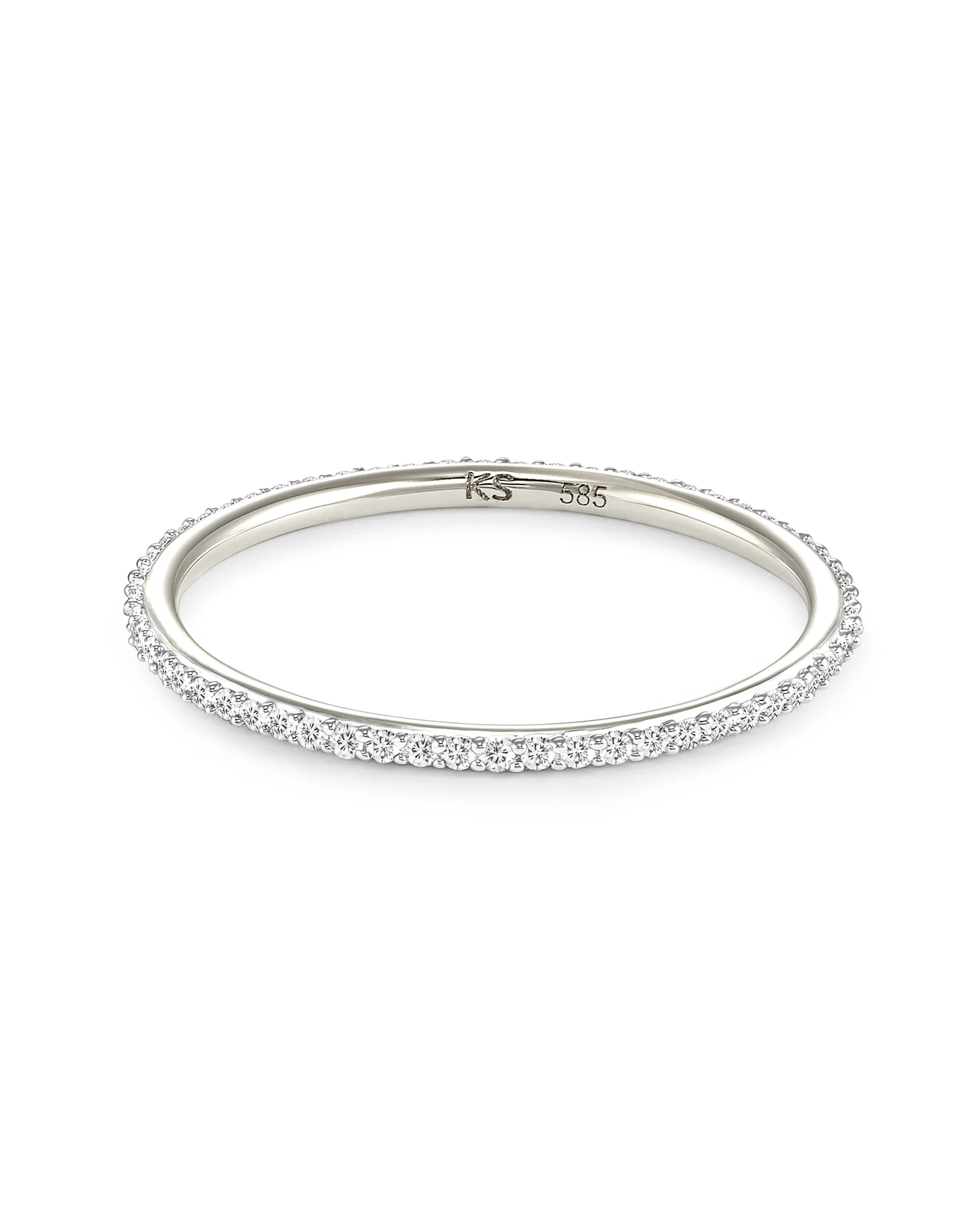 0.23 ct Angelina 14k White Gold Band Ring in White Diamond - 1