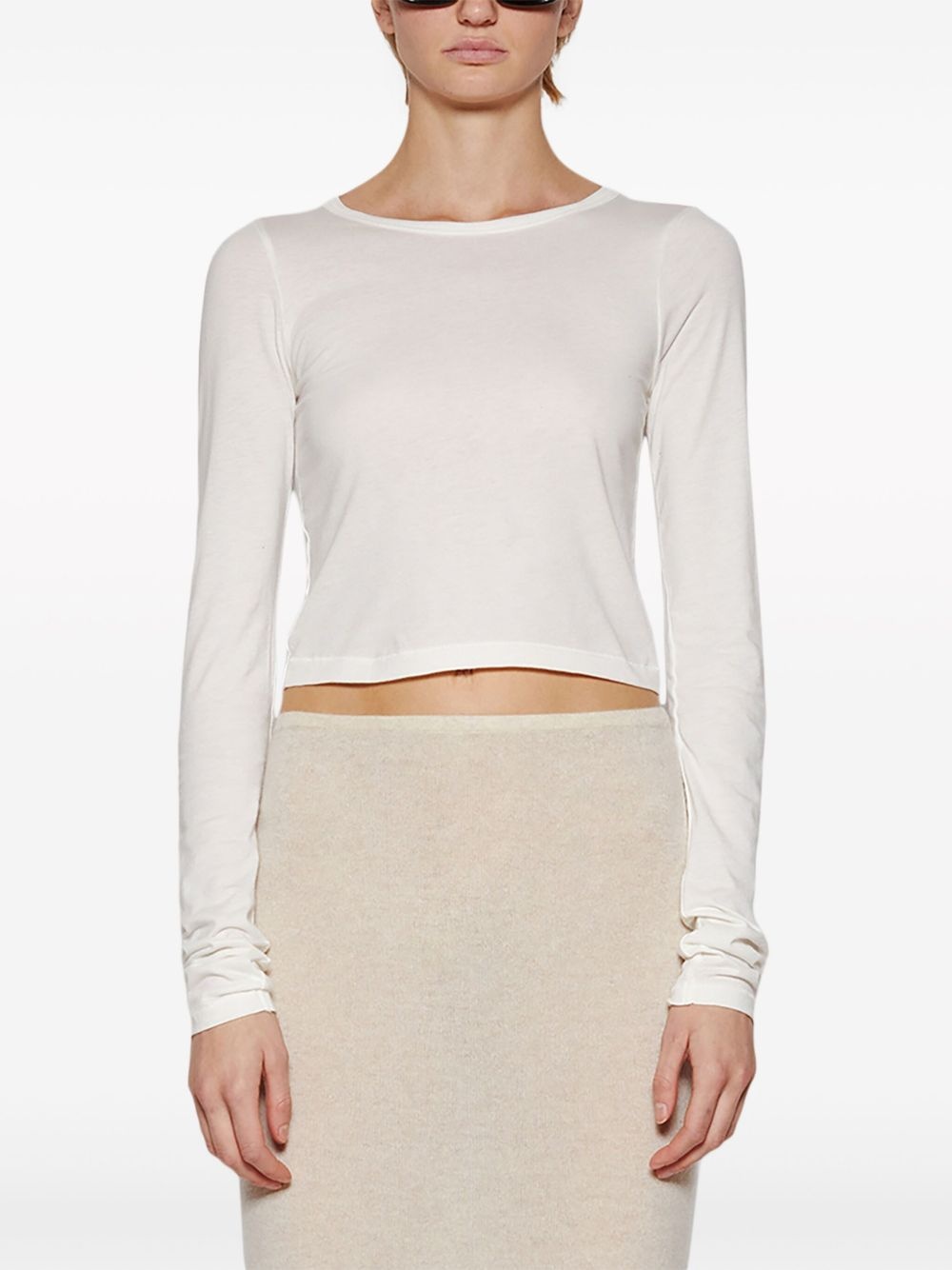 round-neck long-sleeved top - 2