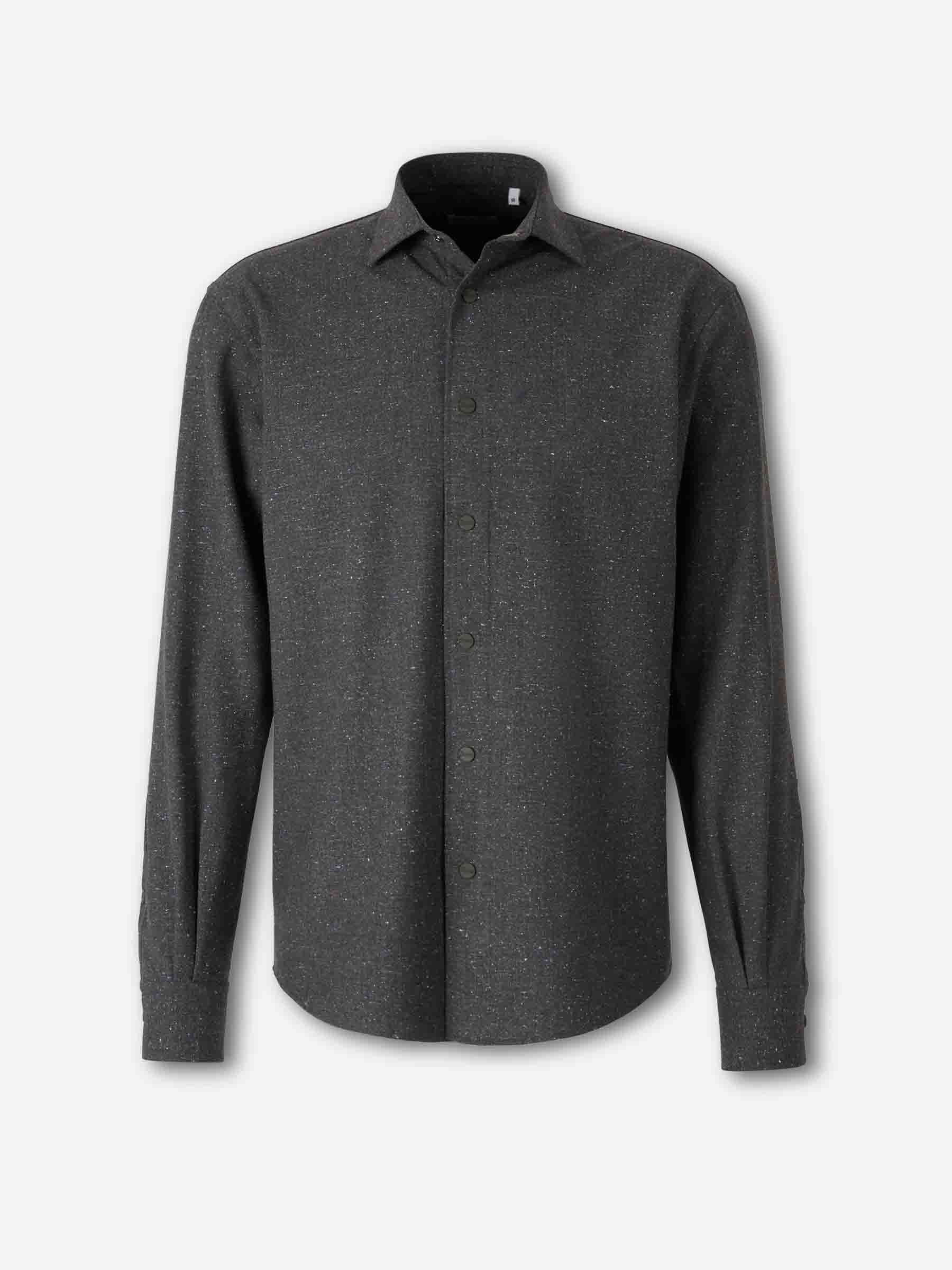 TEXTURED WOOL OVERSHIRT - 1