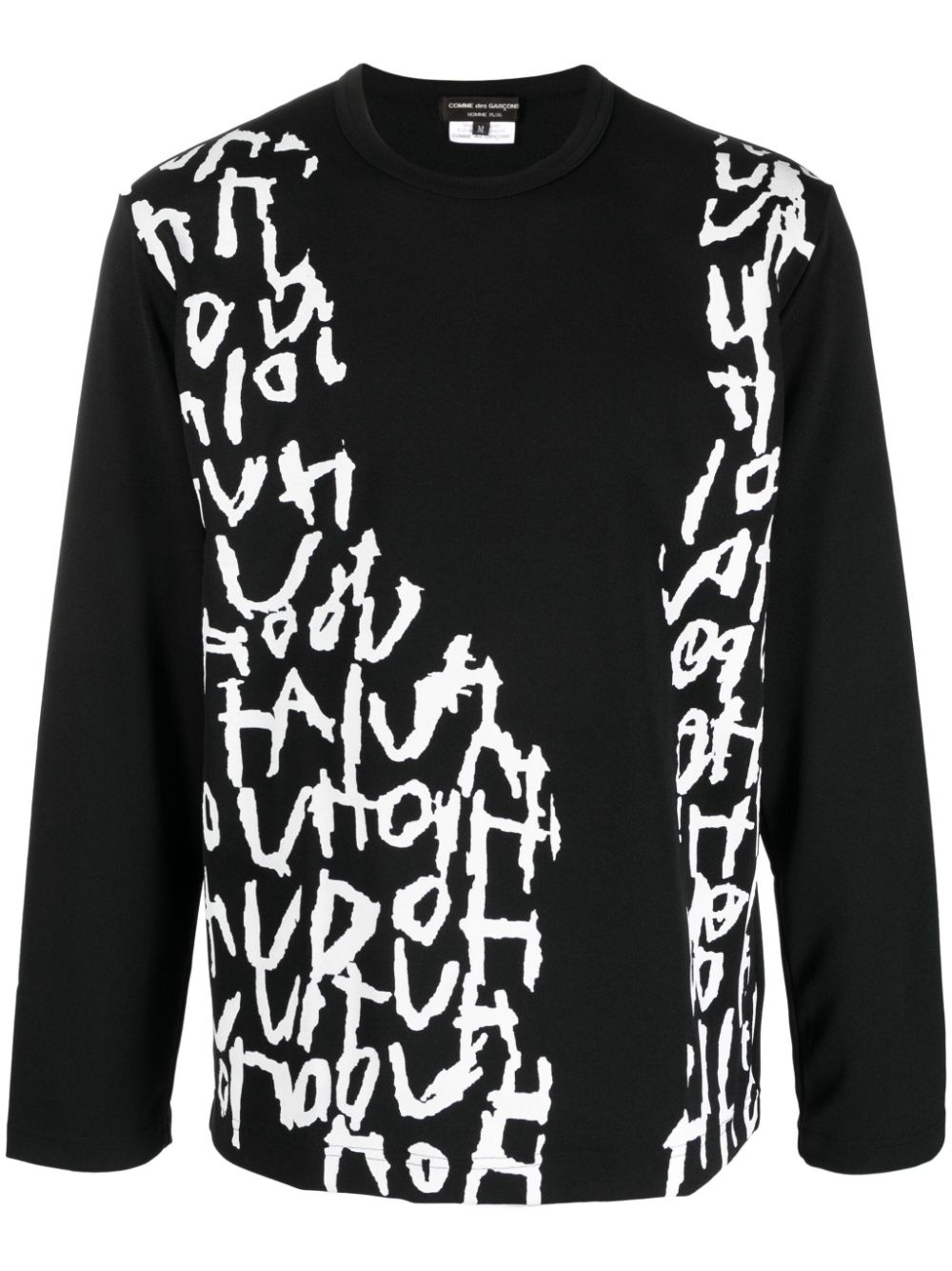 script-print long-sleeved jumper - 1