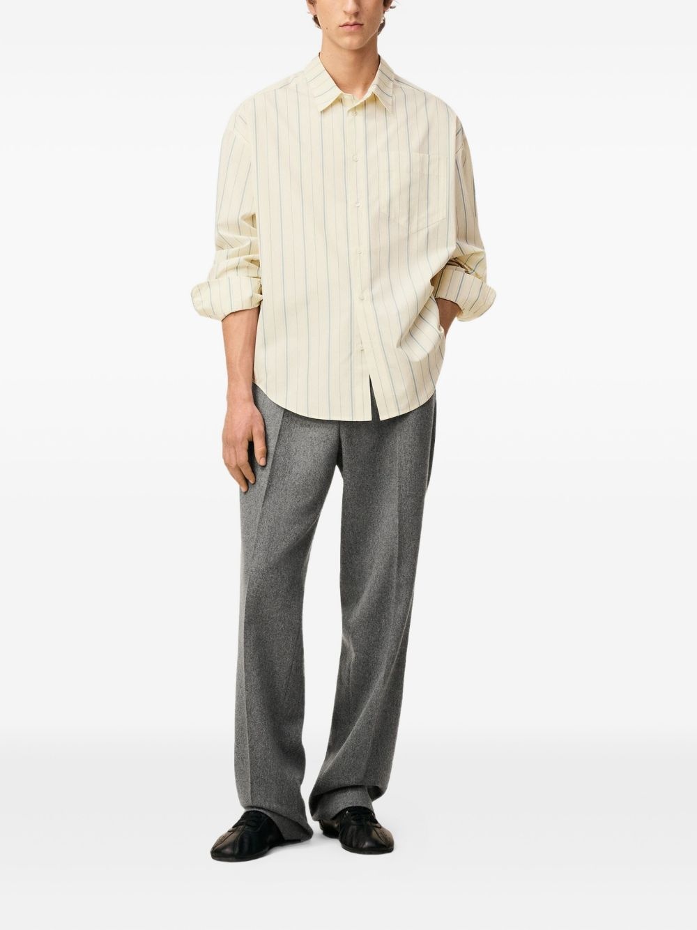 striped button-up shirt - 2