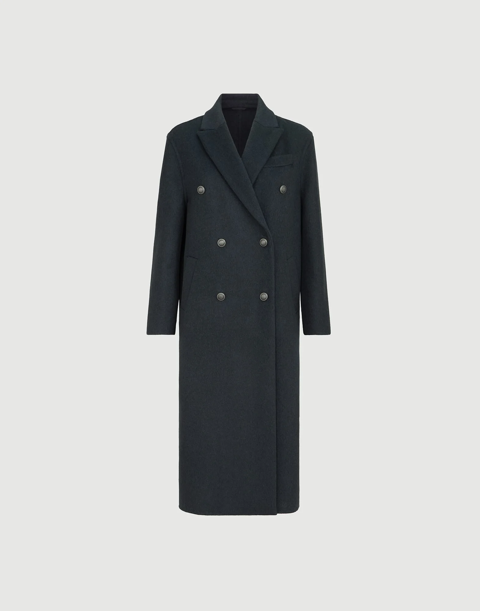 Hand-crafted coat in cashmere beaver double cloth with monili - 1
