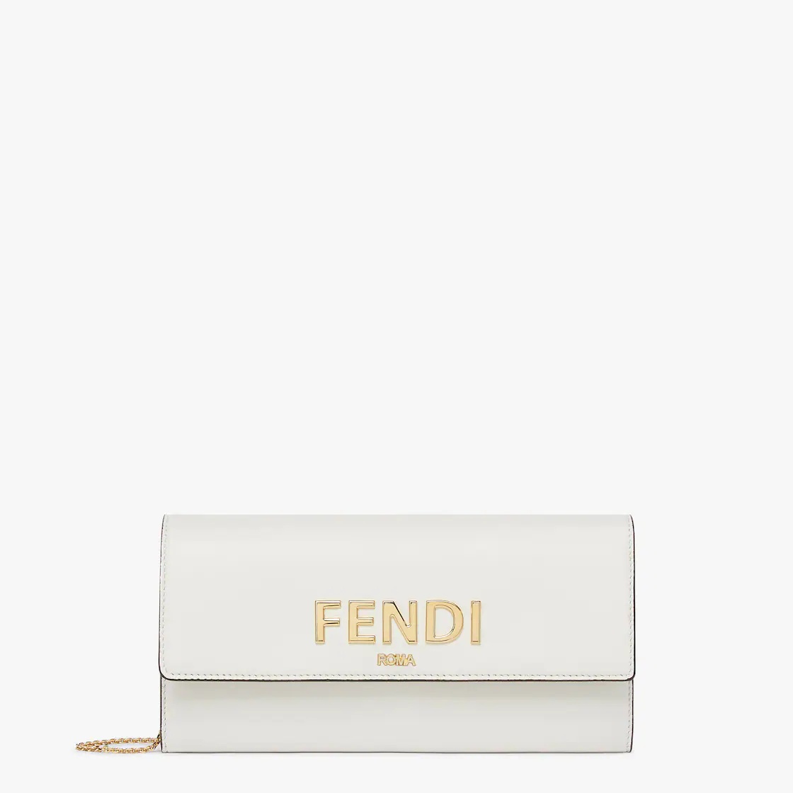 Fendi Roma continental wallet with short metal chain. The interior features two gusseted compartment - 1