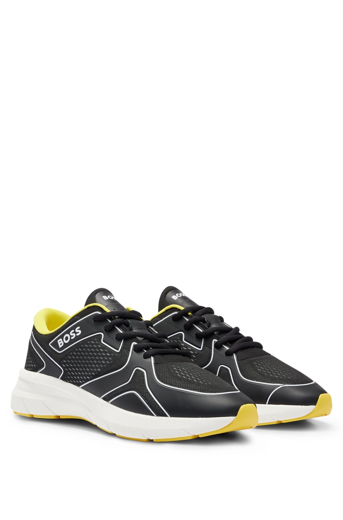 MIXED-MATERIAL TRAINERS WITH RUBBERIZED FAUX LEATHER - 2