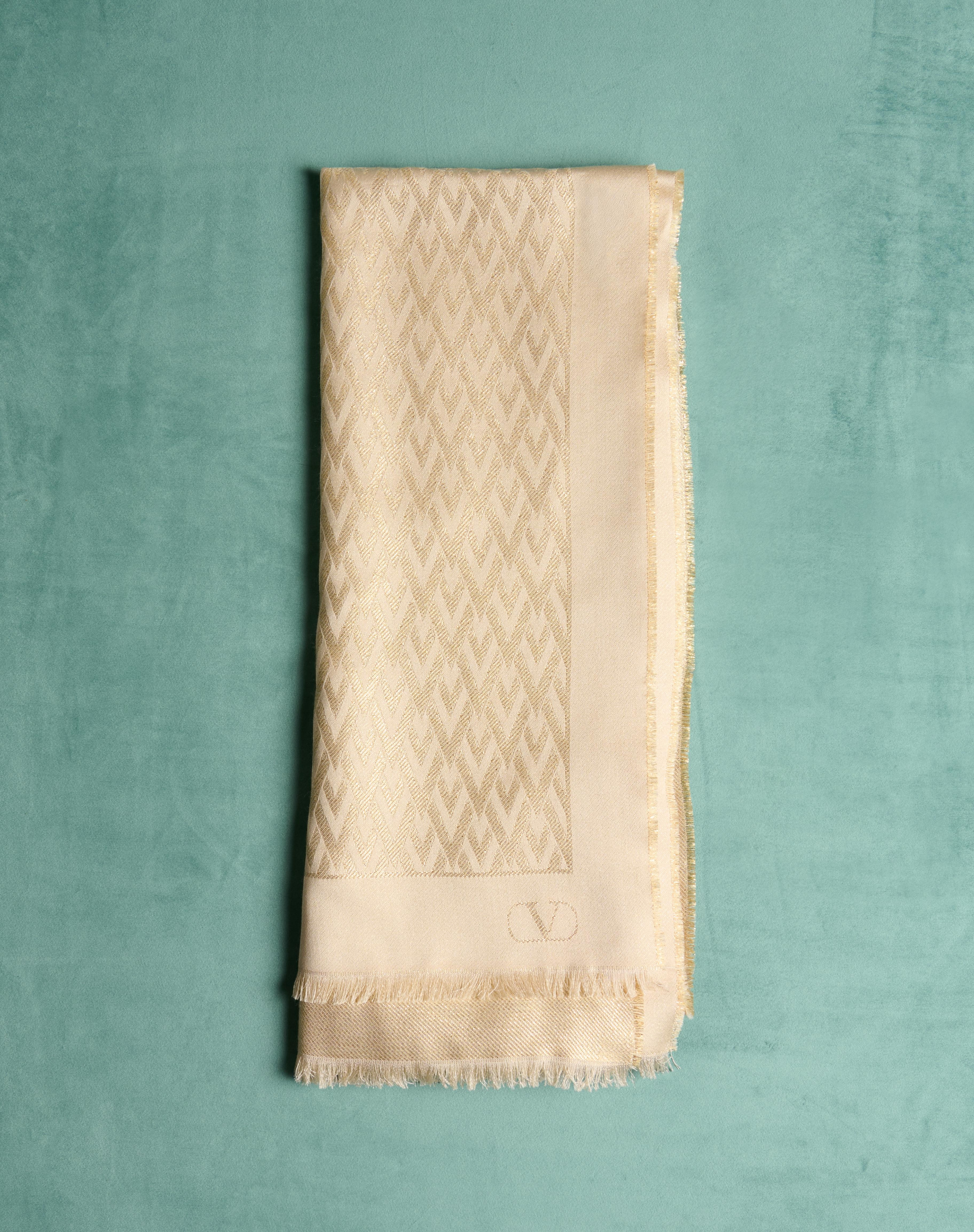 TOUTE LA V STOLE IN SILK, VISCOSE AND CASHMERE - 4