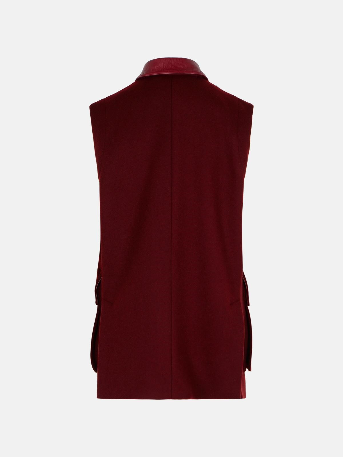 AEROSO 1234' LONG VEST IN WOOL, ALPACA AND CHERRY CACHEMIRE - 3