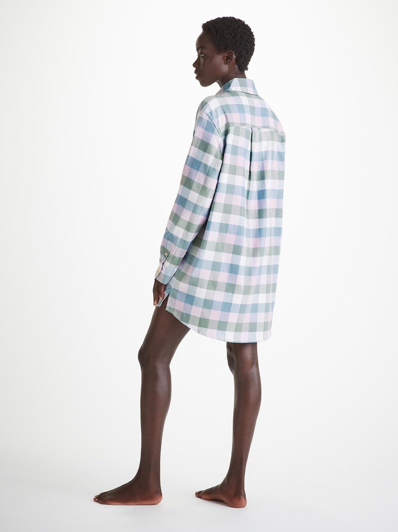Women's Nightshirt Kelburn 45 Brushed Cotton Green - 4