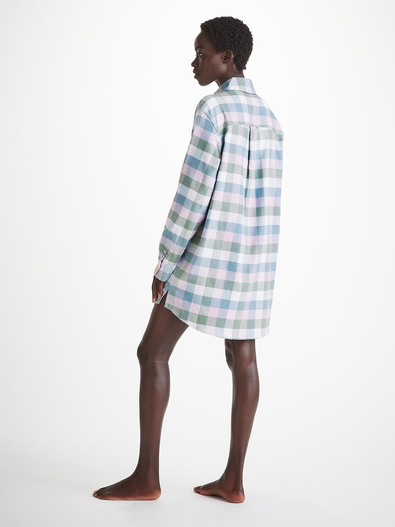 Women's Nightshirt Kelburn 45 Brushed Cotton Green 4