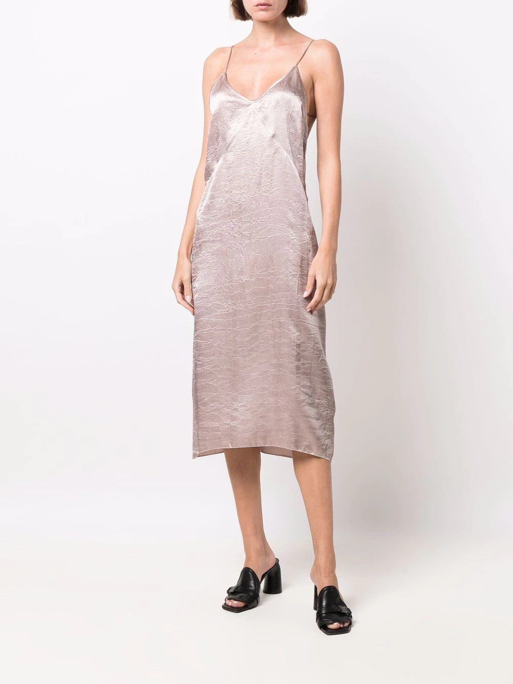 satin-finish cami dress - 3