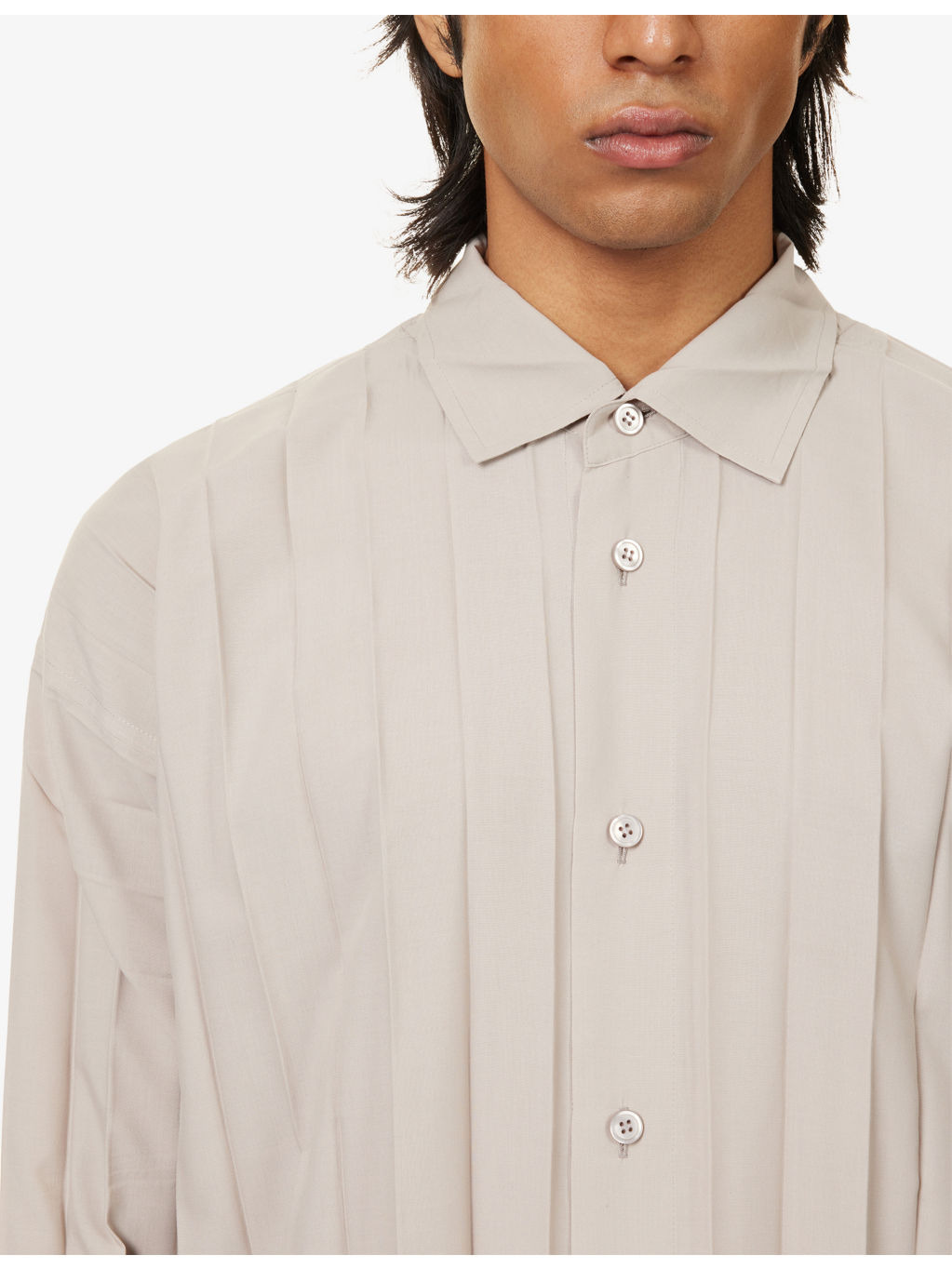 Edge Long-Sleeves Knitted Shirt - 5