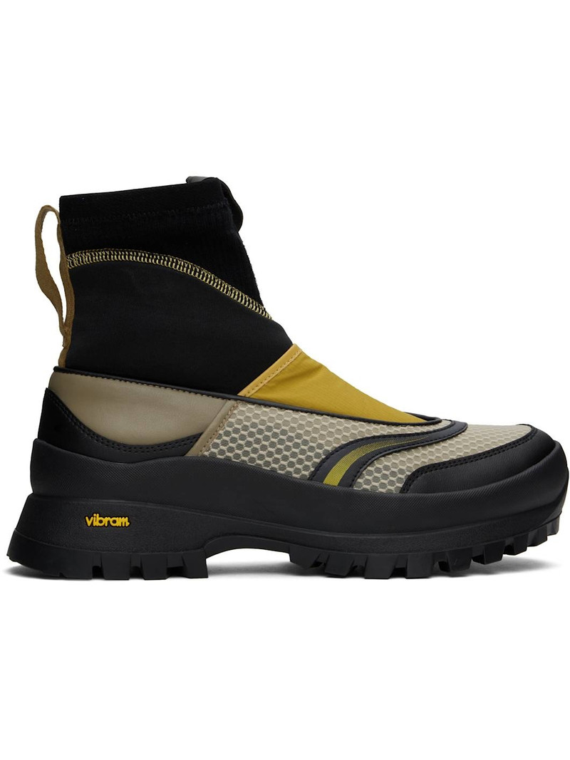 Khaki & Black Mattio Zip-Up Sneakers 1