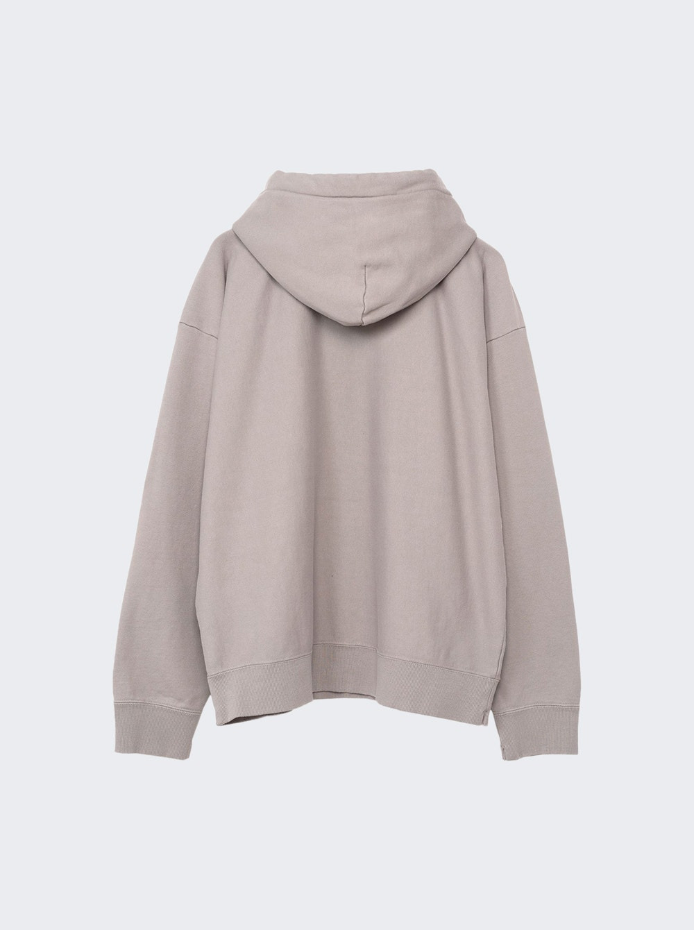 French Terry Hooded Pullover Light Grey - 2