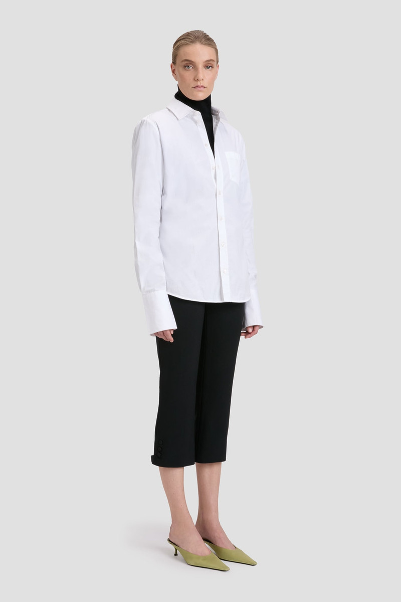 Tab Detail Cropped Trouser In Black 4