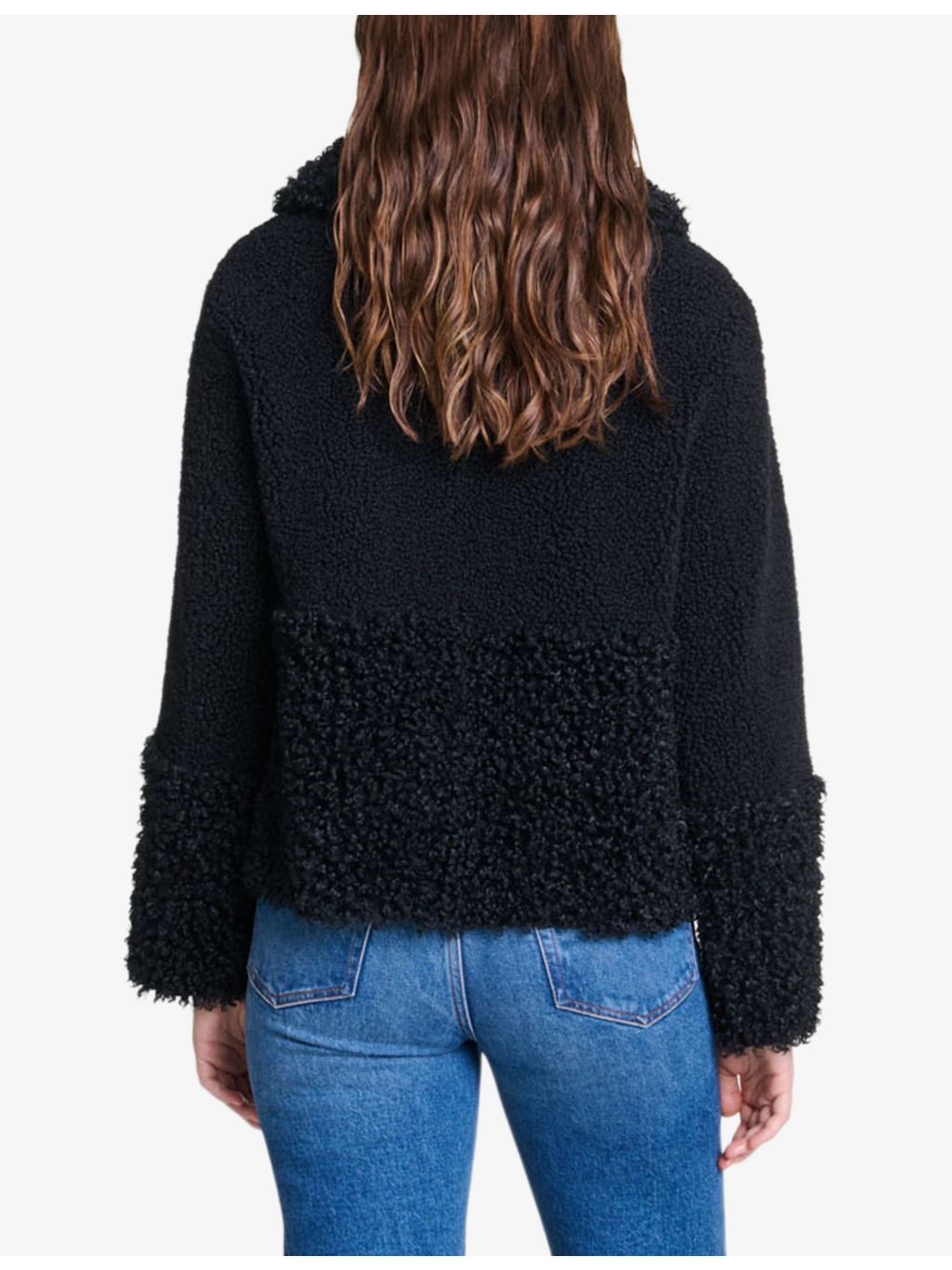 Collar long-sleeve regular-fit faux-shearling jacket - 4