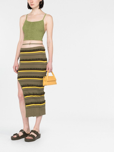 JACQUEMUS ribbed-knit striped midi skirt outlook