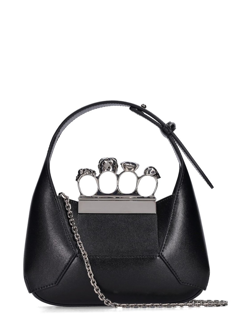 MINI JEWELED LEATHER HOBO - 5