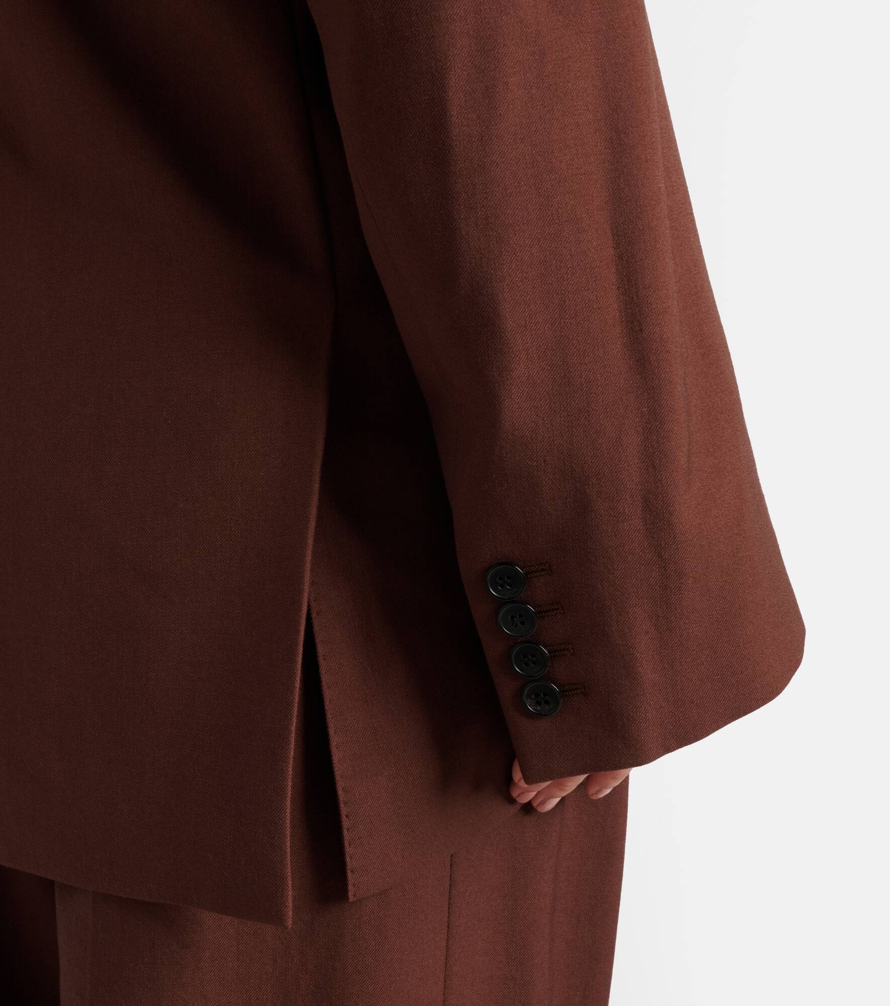 Double-breasted wool gabardine blazer - 5