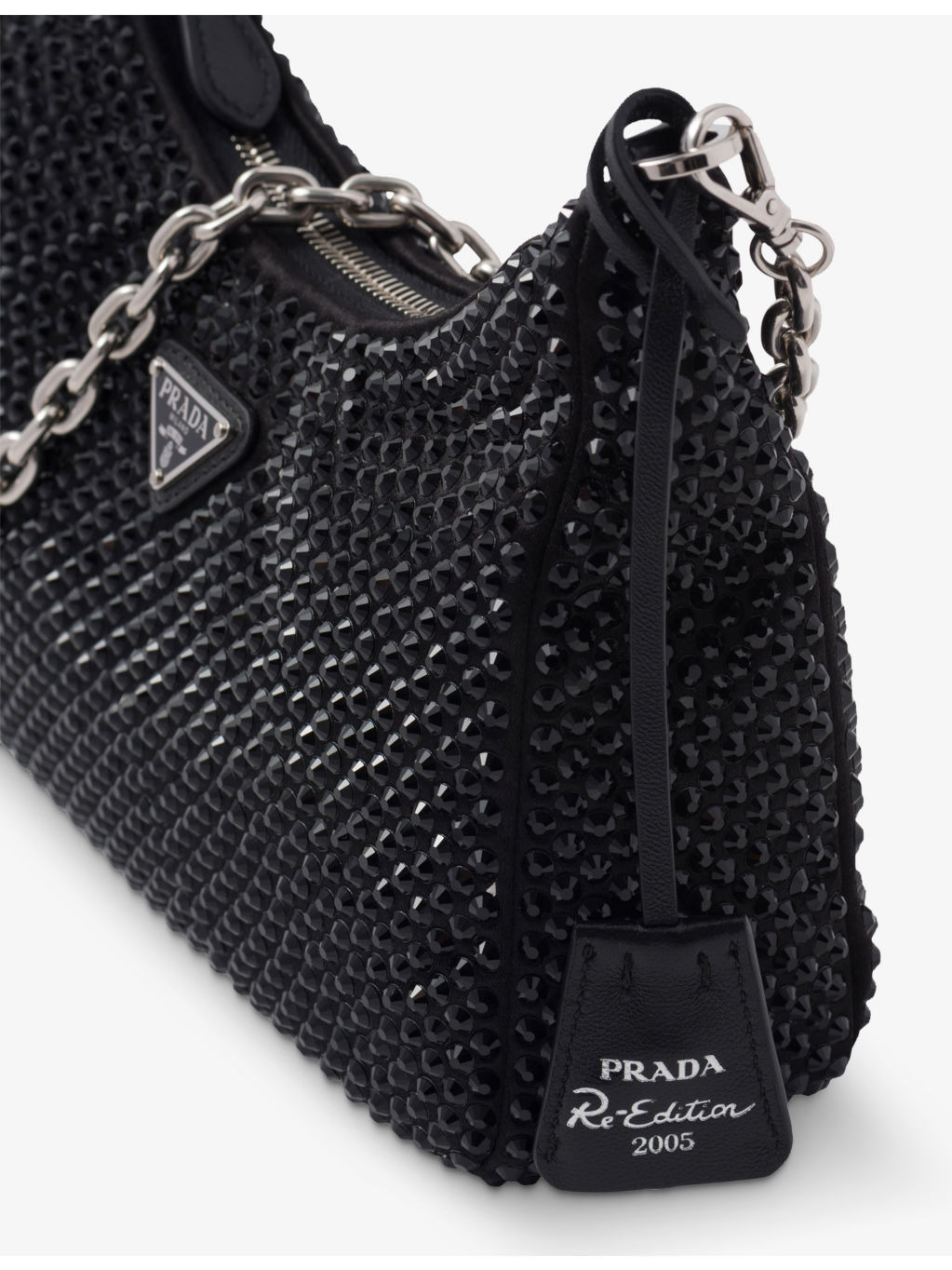 Re-Edition 2005 crystal-embellished satin shoulder bag - 5