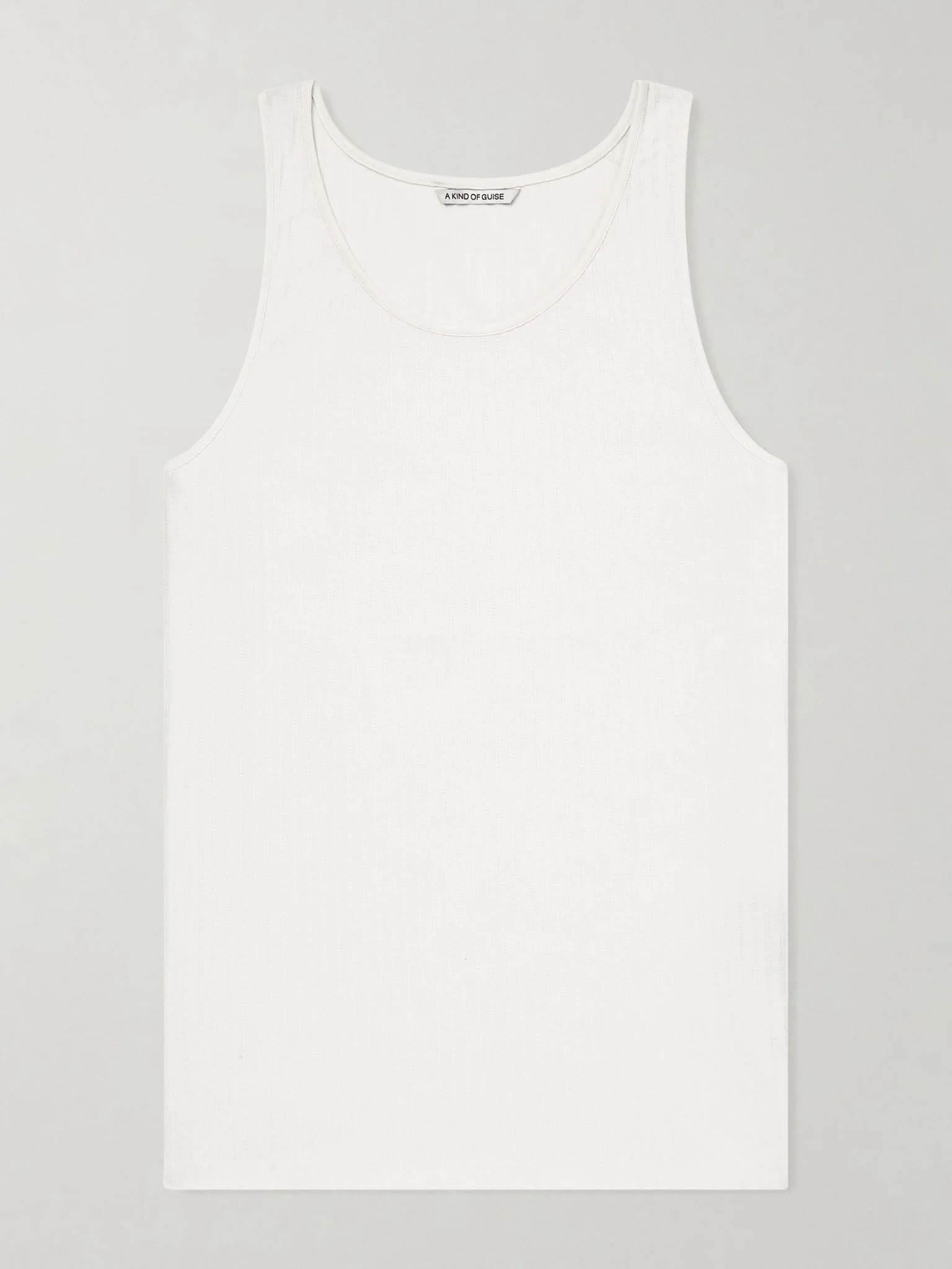 Tomaso Ribbed Stretch-Cotton Jersey Tank Top Off-white - 1