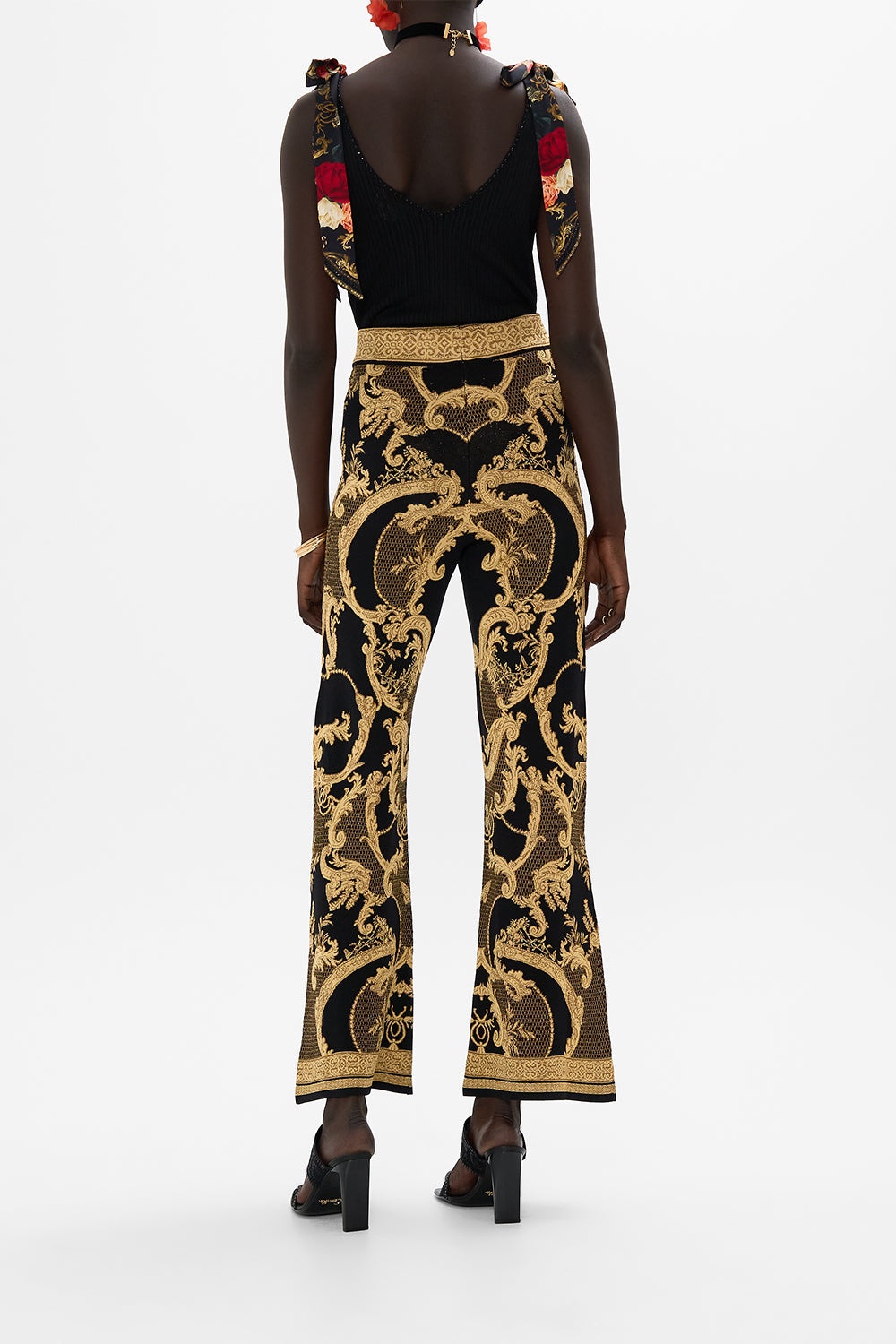 FLARED JACQUARD KNIT PANT - 3