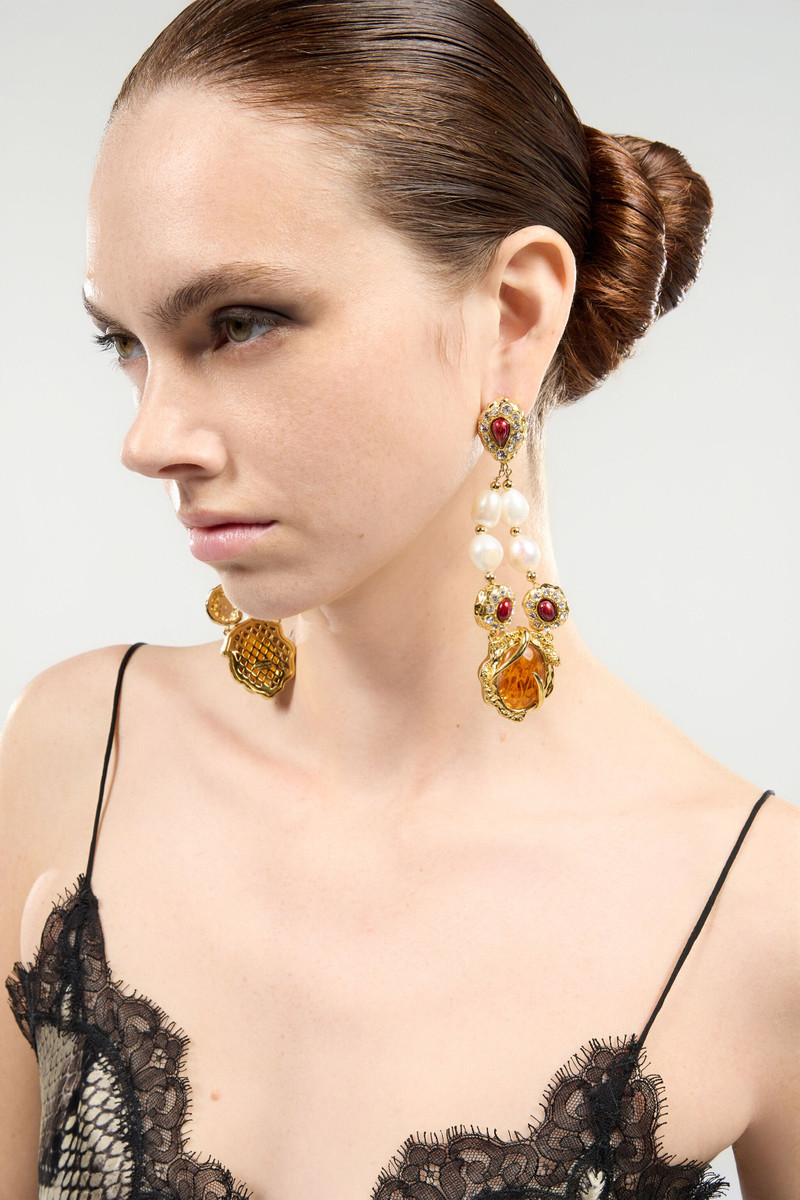 Roberto Cavalli Golden Chandelier Earrings outlook