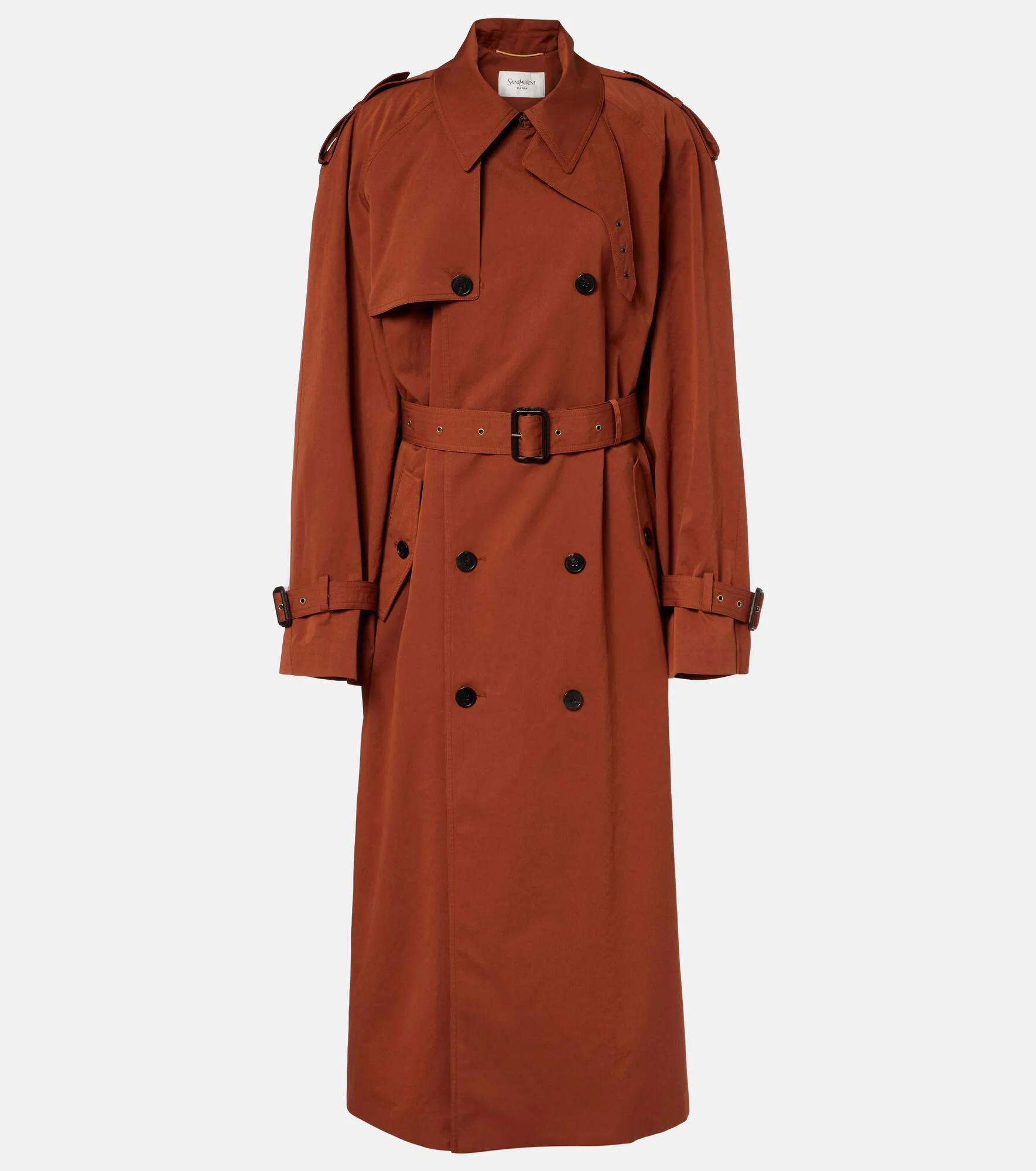 Cotton and silk trench coat - 1