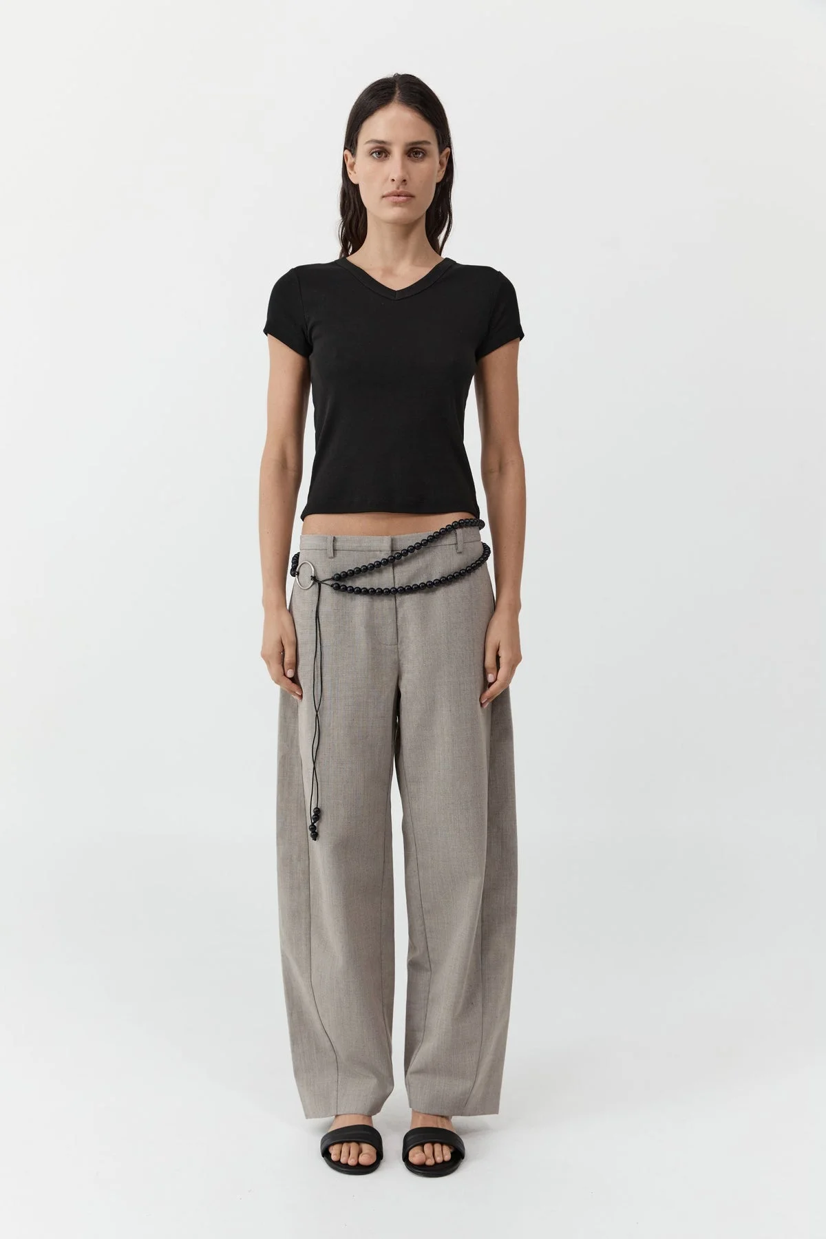 Organic Cotton V Neck Tee - Jet Black - 1