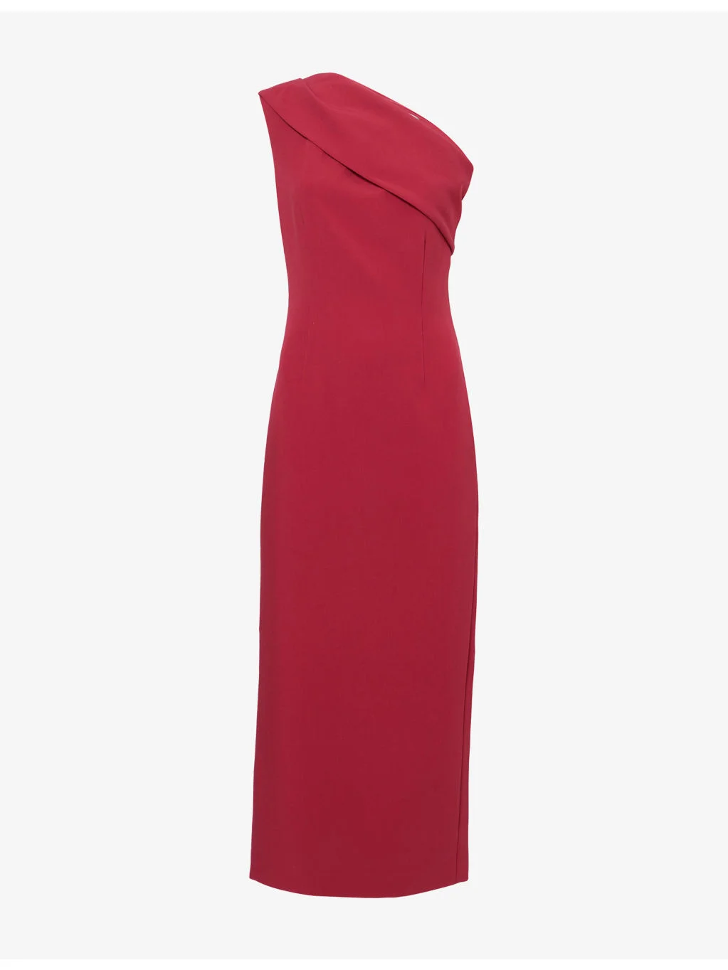 Asymmetric Draped Crepe Midi Dress - 1