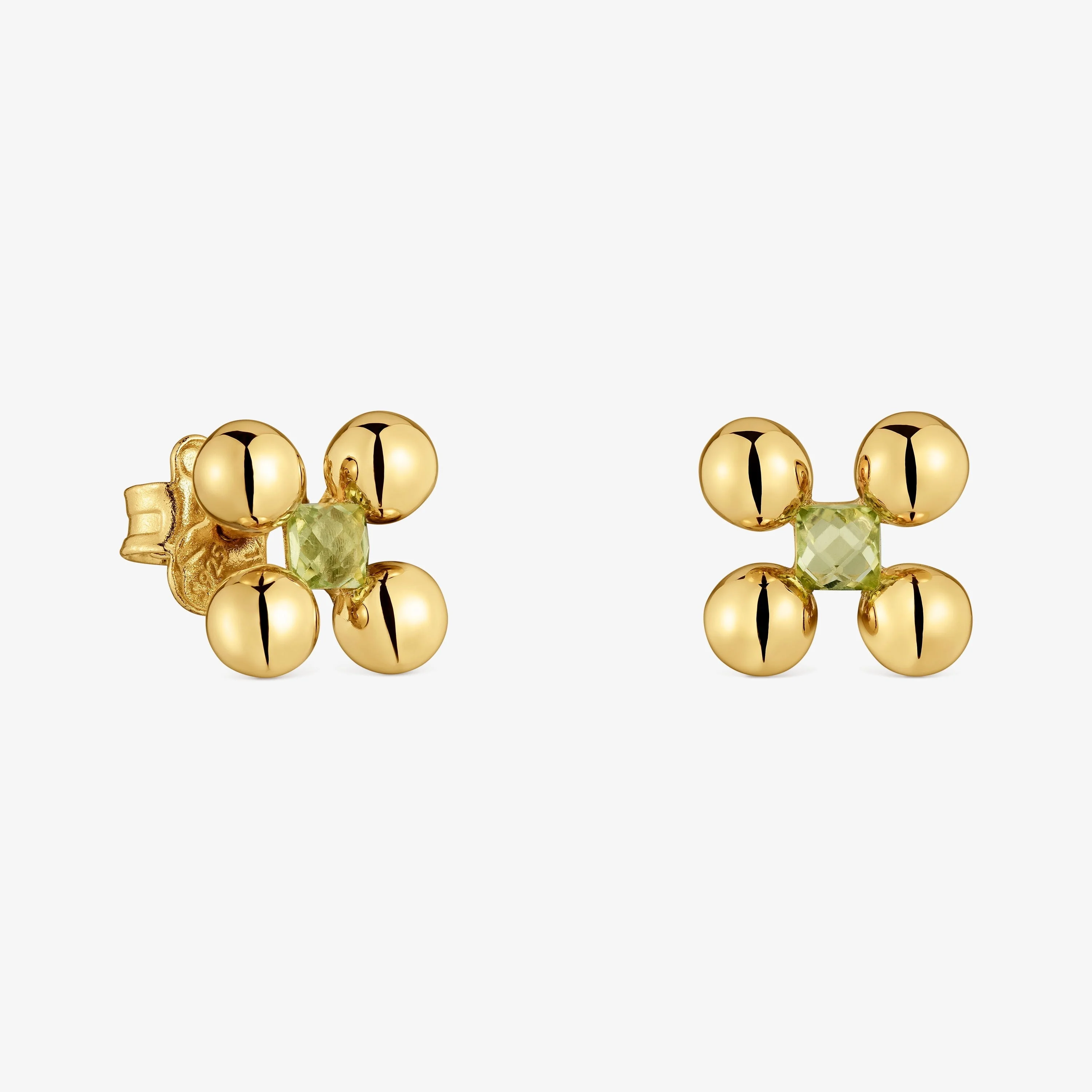 Short Earrings with 18K gold vermeil and peridot Sugar Party - 1