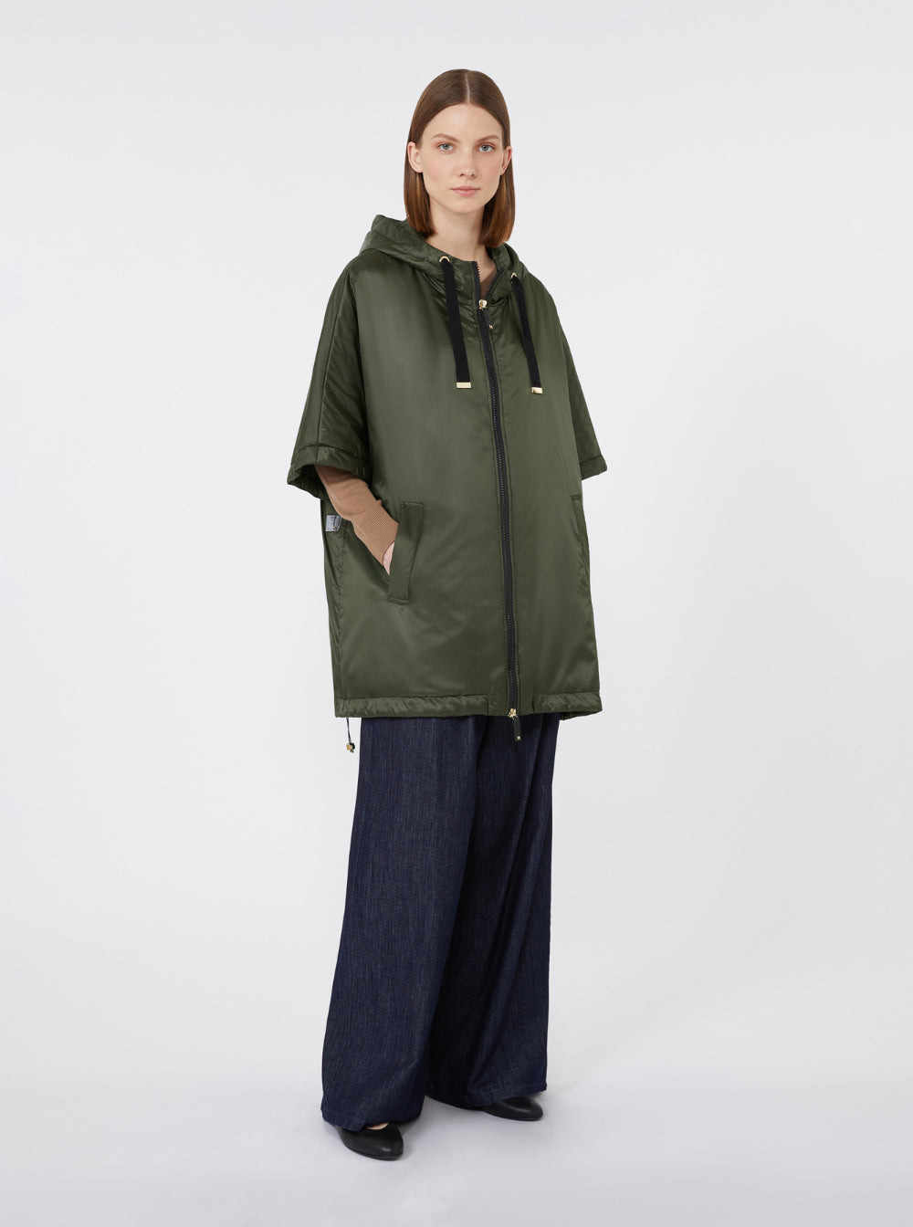 Max Mara Women 'Greenc' Green Down Filled Jacket With Drawstring Hood In Tech Fabric Woman - 4