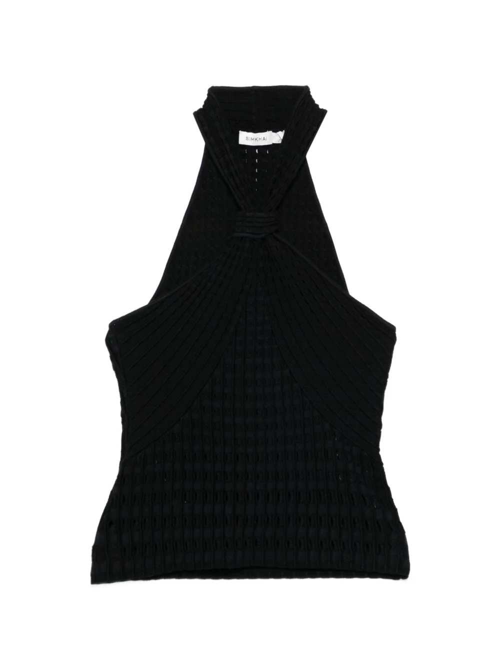 halterneck textured top - 1