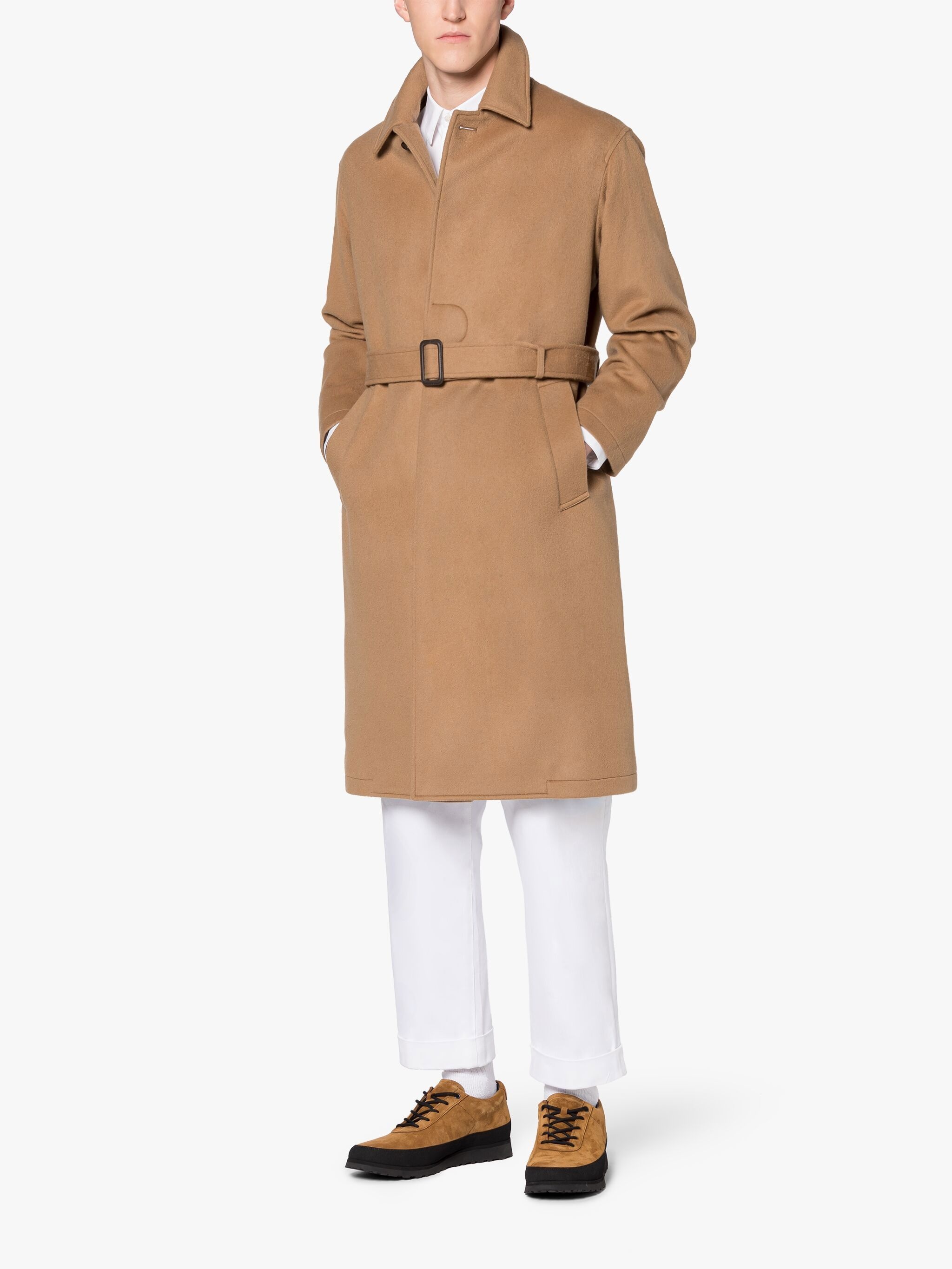 MILAN BEIGE WOOL & CASHMERE SINGLE-BREASTED TRENCH COAT - 4