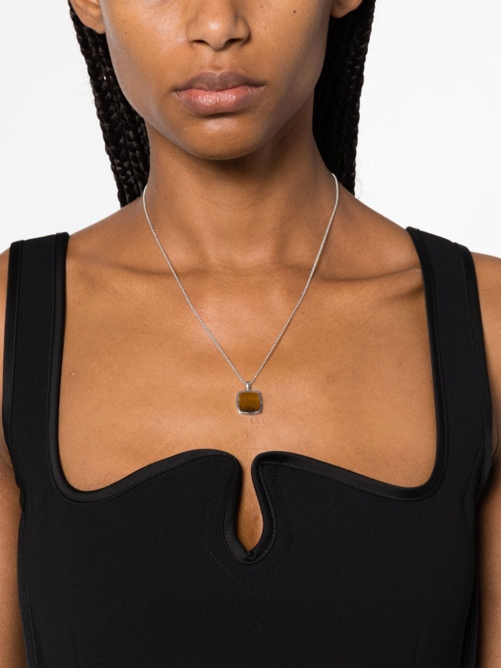 Cushion Pendant Tiger Eye necklace - 2