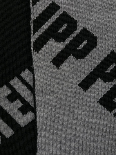 PHILIPP PLEIN logo-jacquard wool scarf outlook