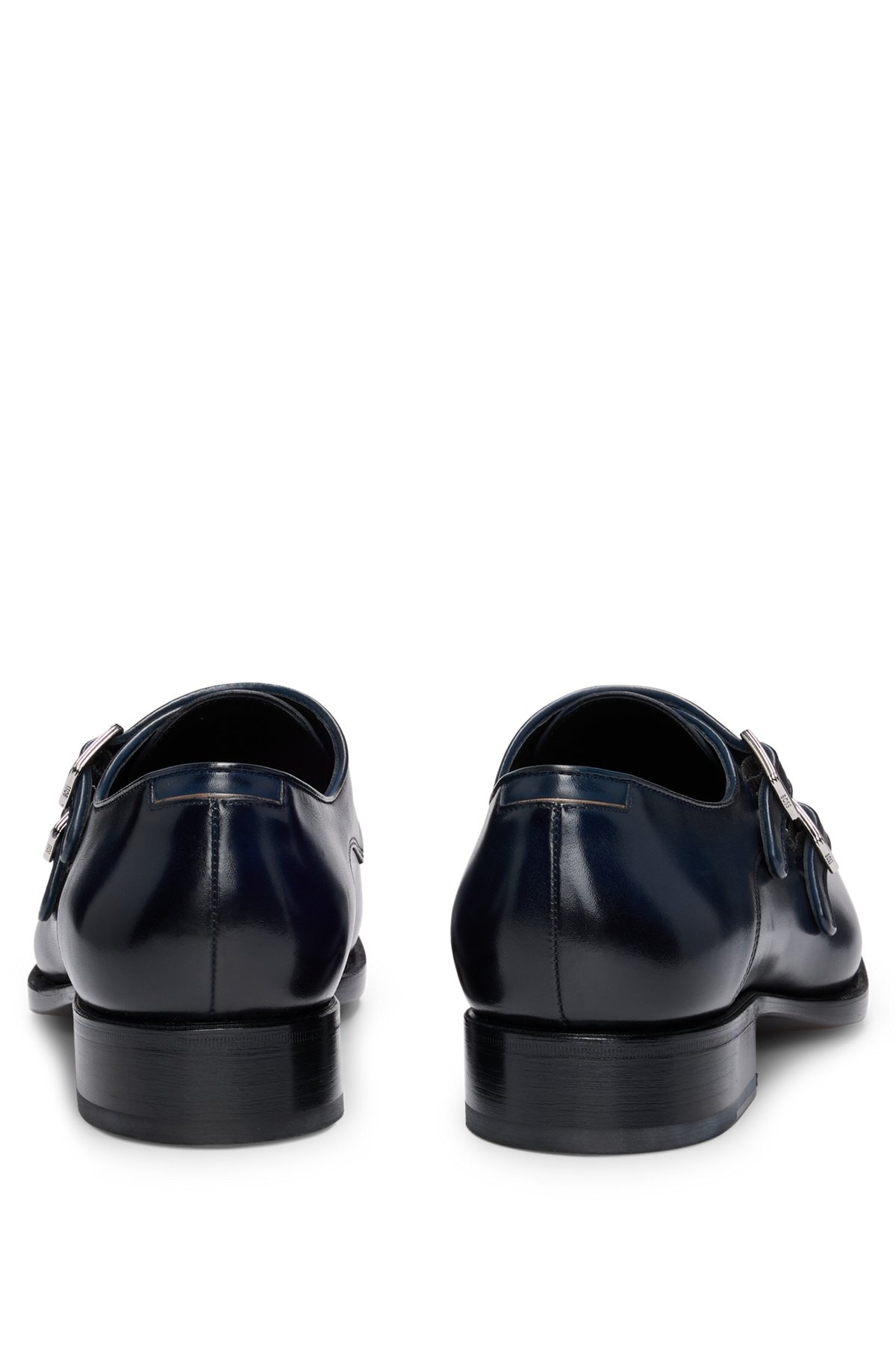 DOUBLE-STRAP MONK SHOES IN LEATHER WITH HEEL DETAIL - 5