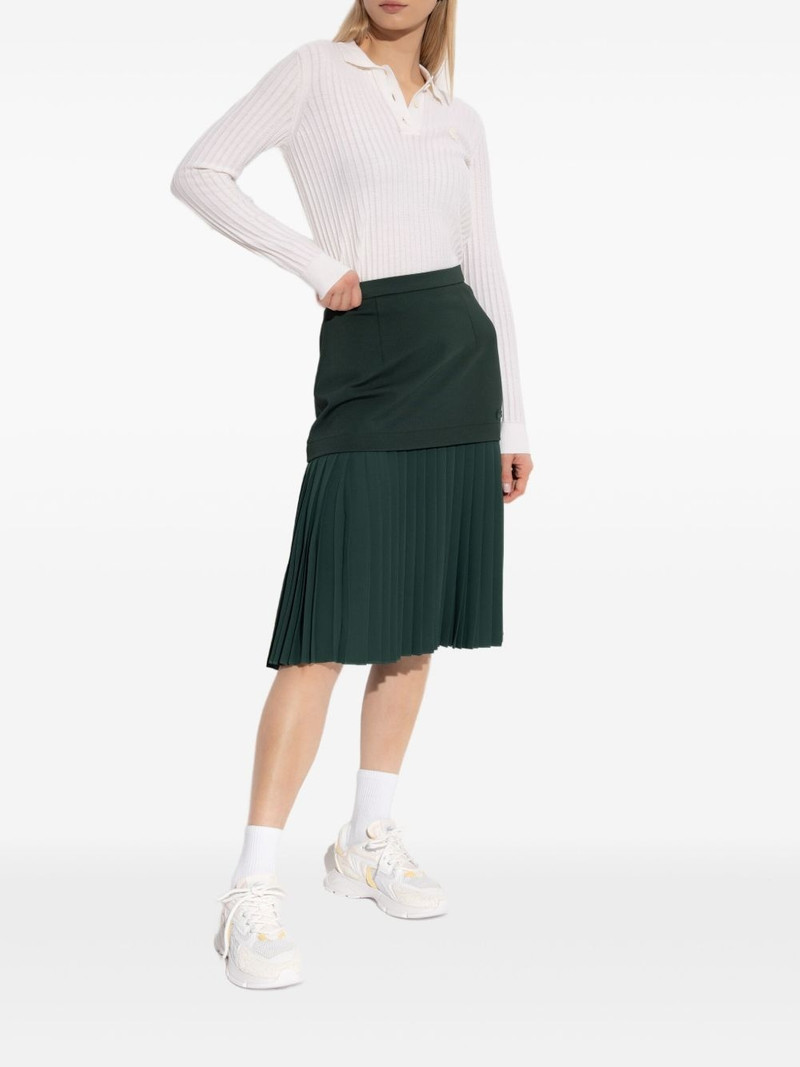 LACOSTE logo-patch pleated skirt outlook