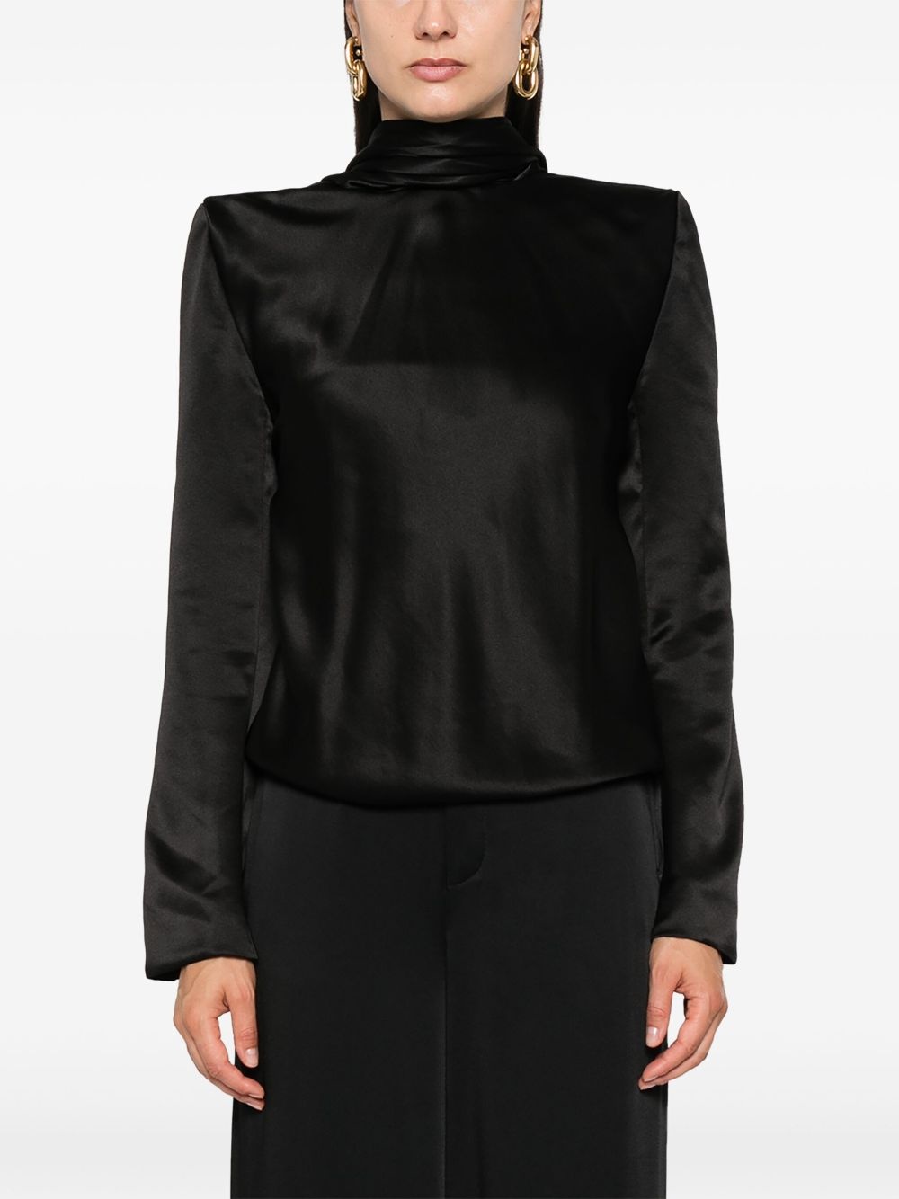 long-sleeve draped top - 3