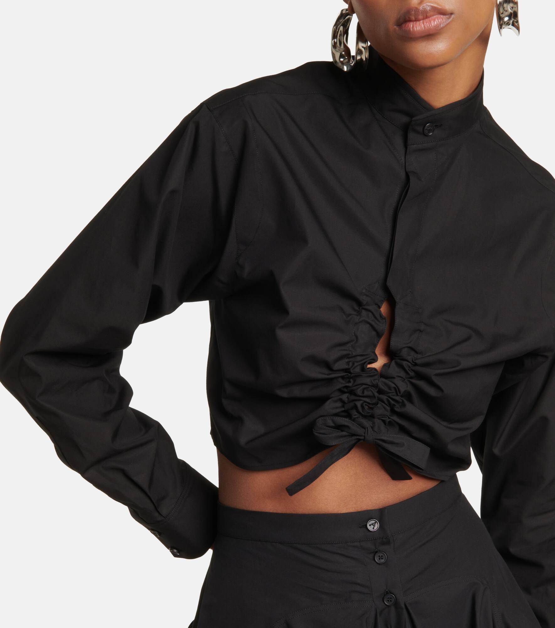 Cropped cotton shirt - 4