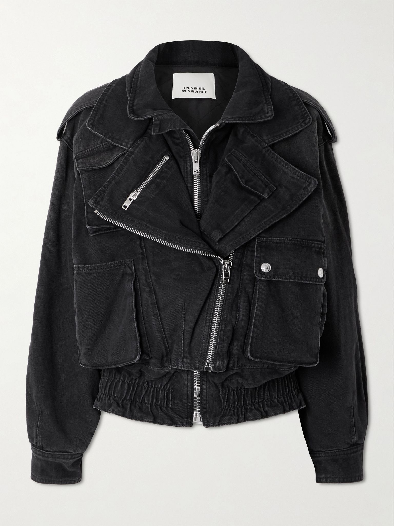 Aneli layered denim jacket Black - 1