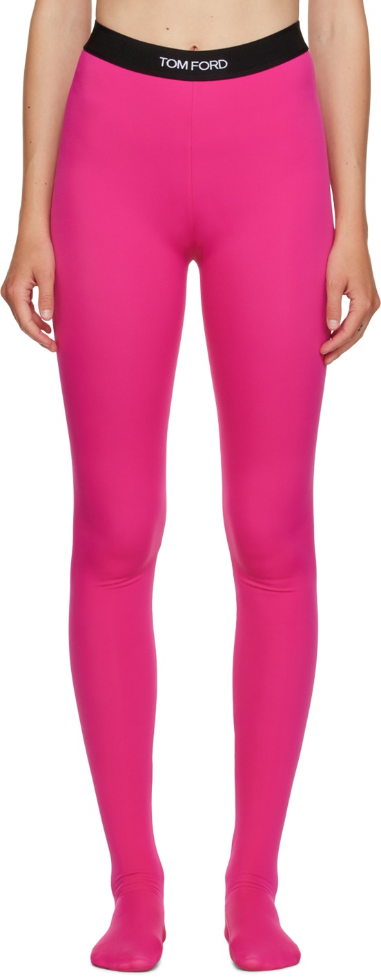 Pink Jacquard Leggings - 1