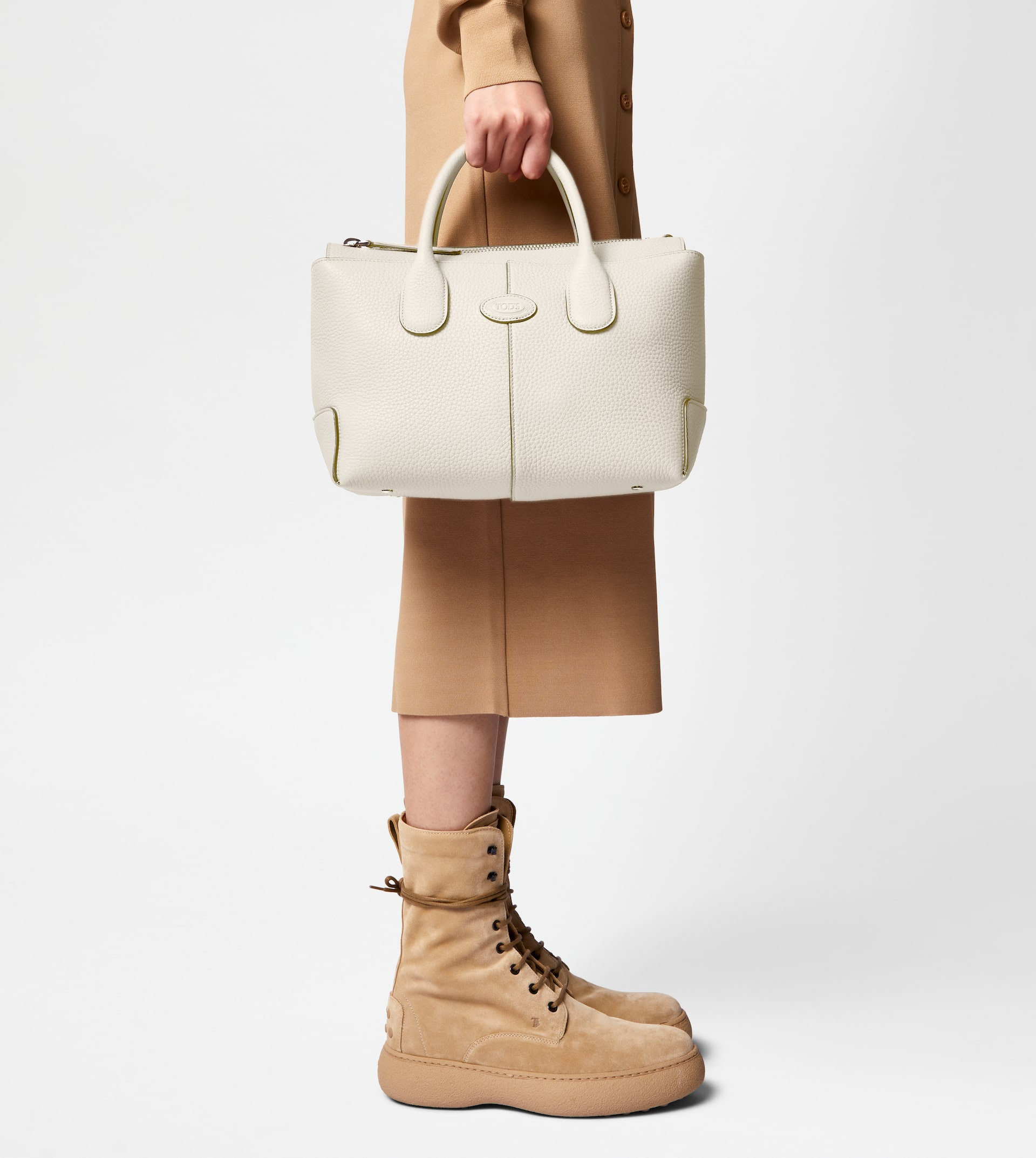 TOD'S DI BAG IN LEATHER SMALL - OFF WHITE - 6
