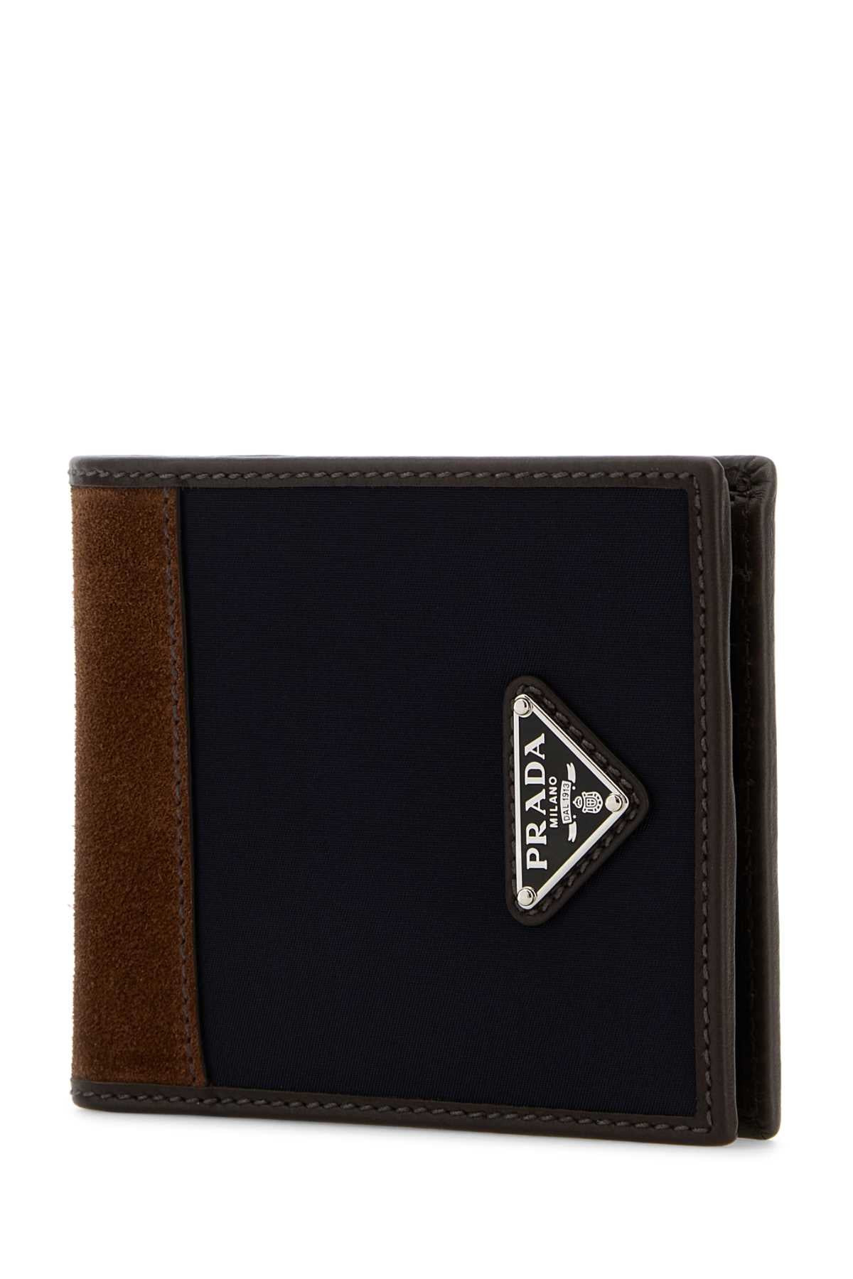 Prada Men Two-Tone Fabric And Suede Wallet - 2
