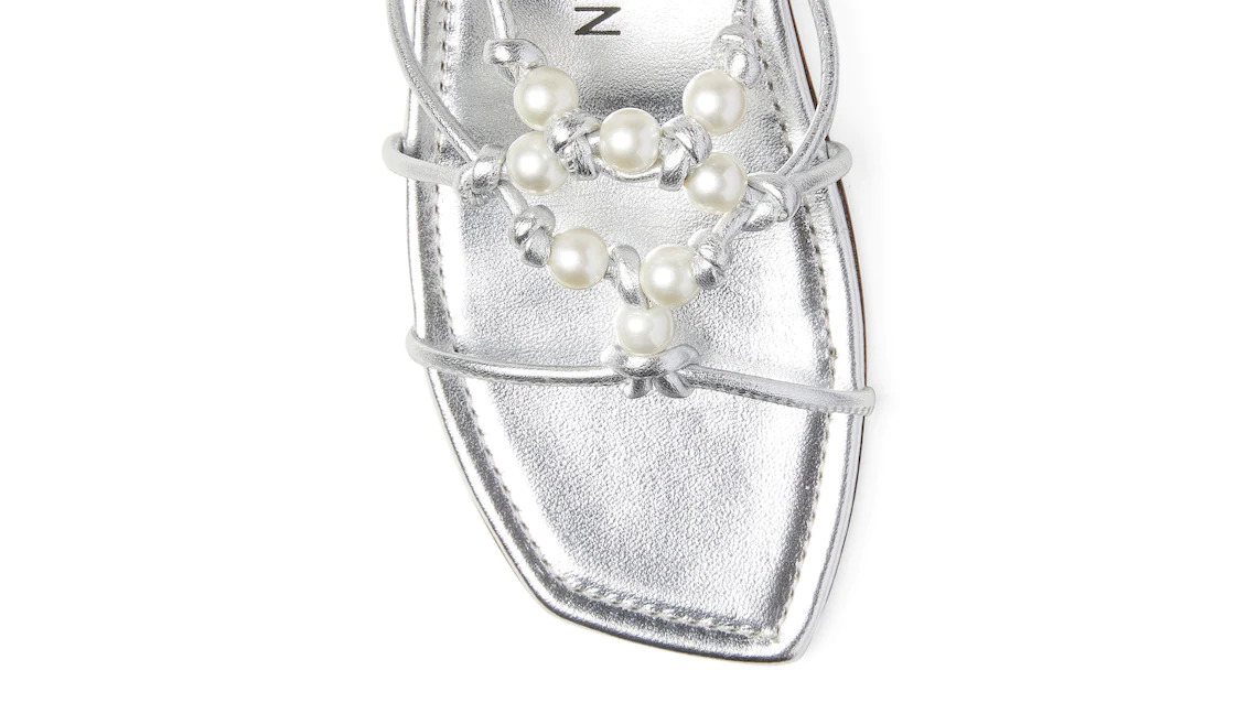 PEARL KNOT LACE-UP SANDAL - 5